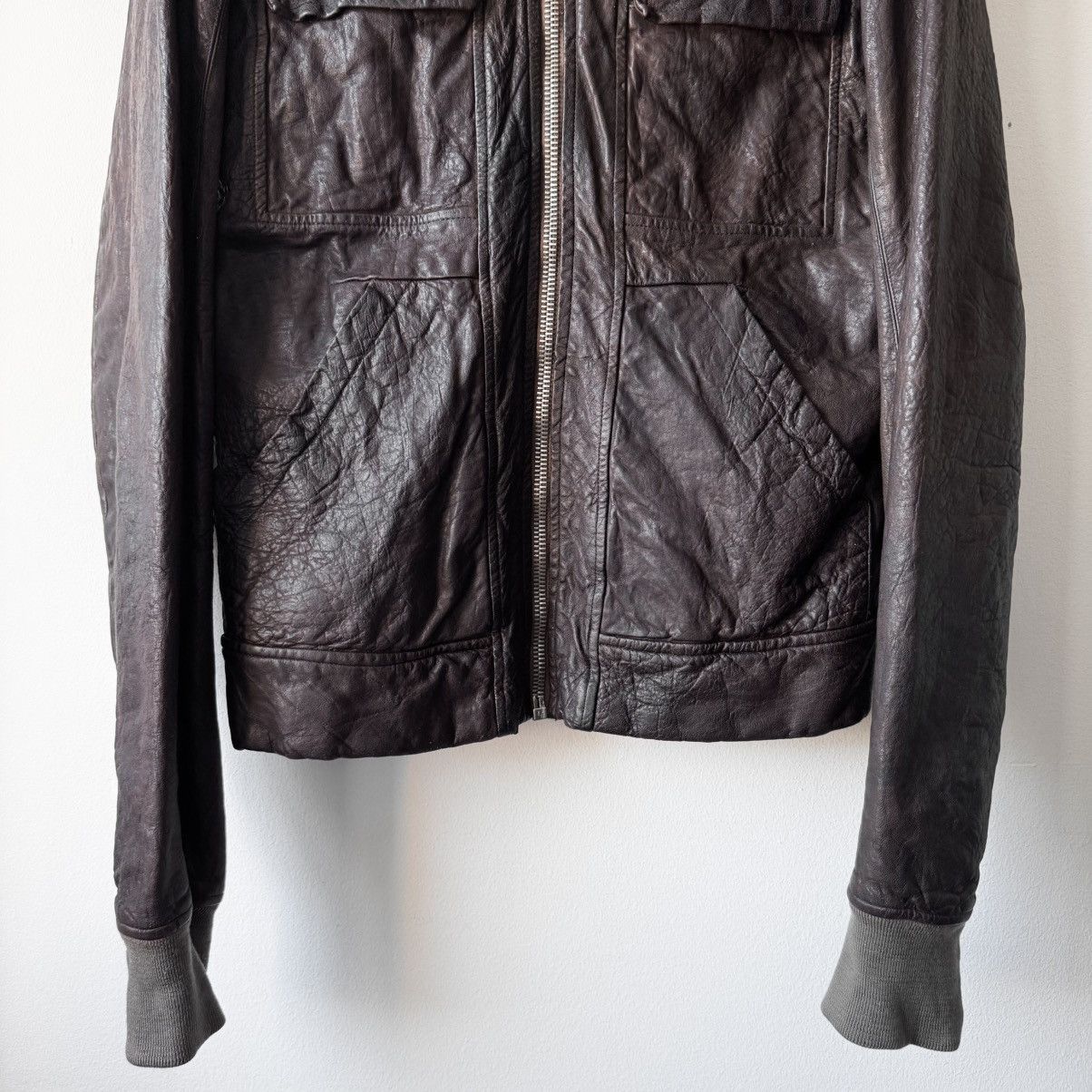 Rick Owens Rick Owens FW2008 Dust Hammered Lamb Leather Bruiser Jacket Size US M / EU 48-50 / 2 - 3 Thumbnail