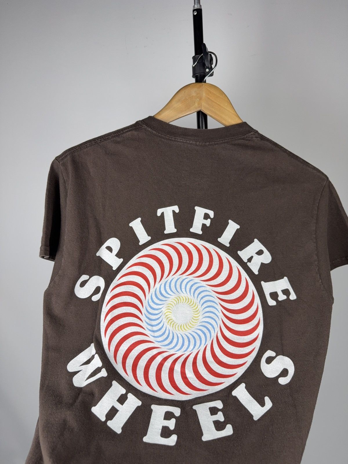 Spitfire 00s Spitfire Wheels Swirl Logo Brown Skate T-Shirt Size S Size US S / EU 44-46 / 1 - 11 Thumbnail