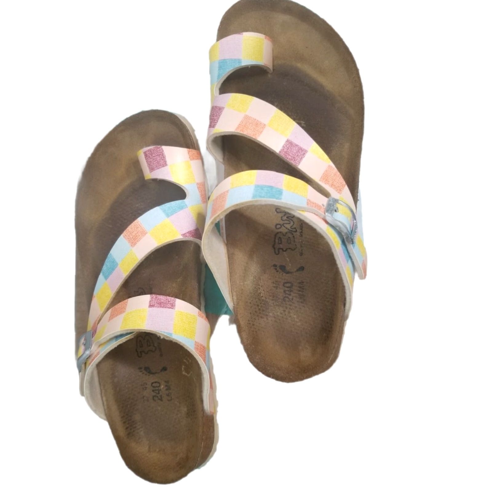 Birkenstock Birkenstock Birkis Lennox Sandals Birko Flor Plaid Sandal Women US 6 37 B 90s Boho Beach Hippie Festival Buckle Adjustable Casual Vintage: No Size US 6 / IT 36 - 4 Thumbnail