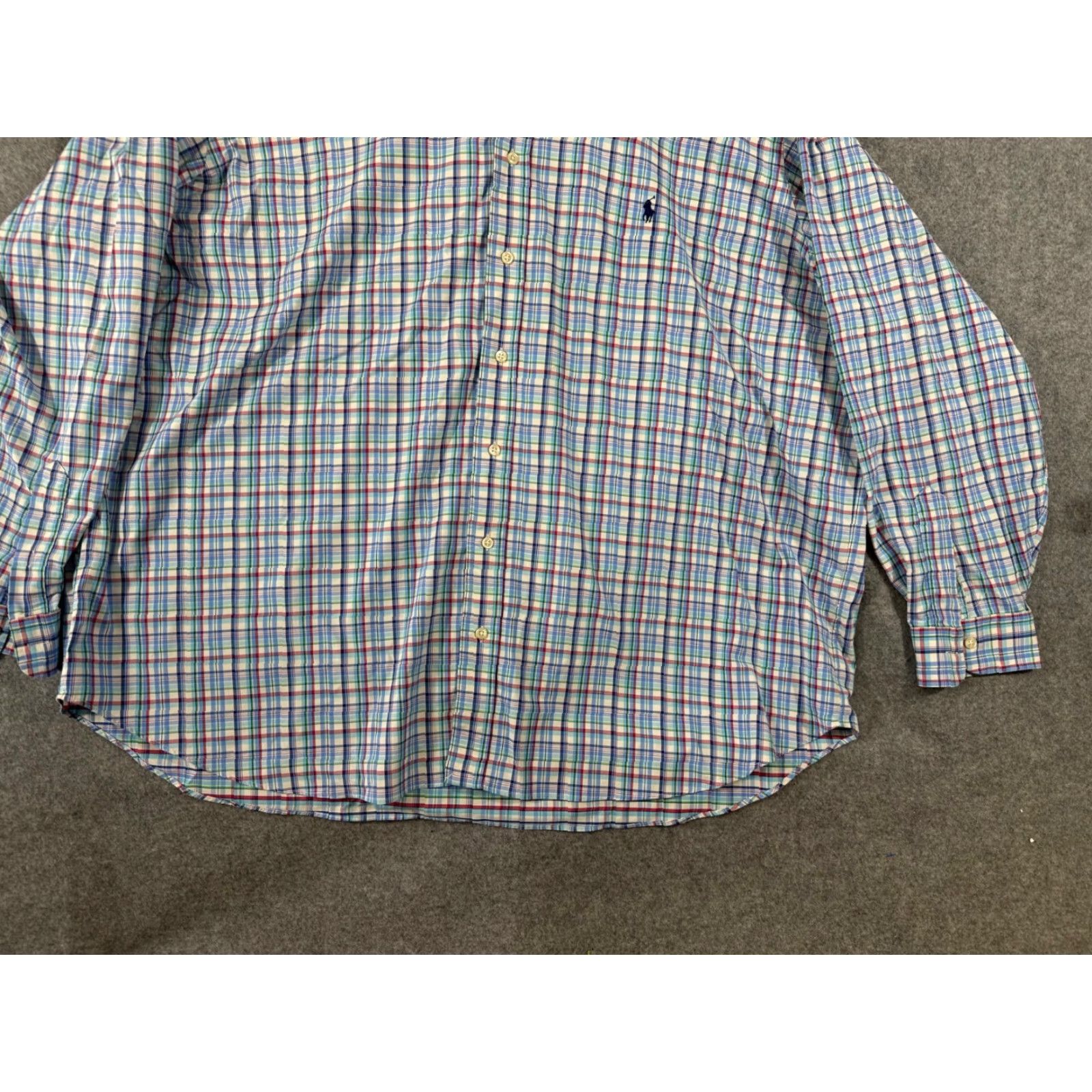 Ralph Lauren Ralph Lauren Performance Shirt Mens 3XB Blue Plaid Stretch Button Down Pony Logo Long Sleeve Size US XXL / EU 58 / 5 - 4 Thumbnail
