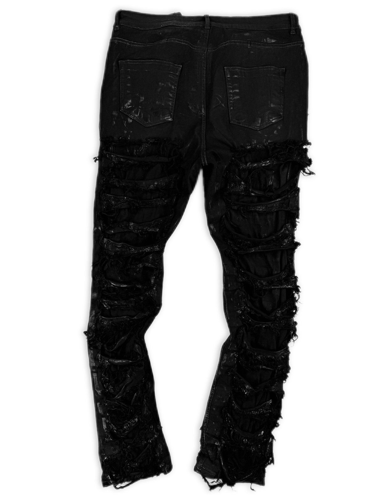 Rick Owens Drkshdw Rick Owens DRKSHDW Detroit Waxed Slashed Distressed Denim Size US 34 / EU 50 - 3 Thumbnail