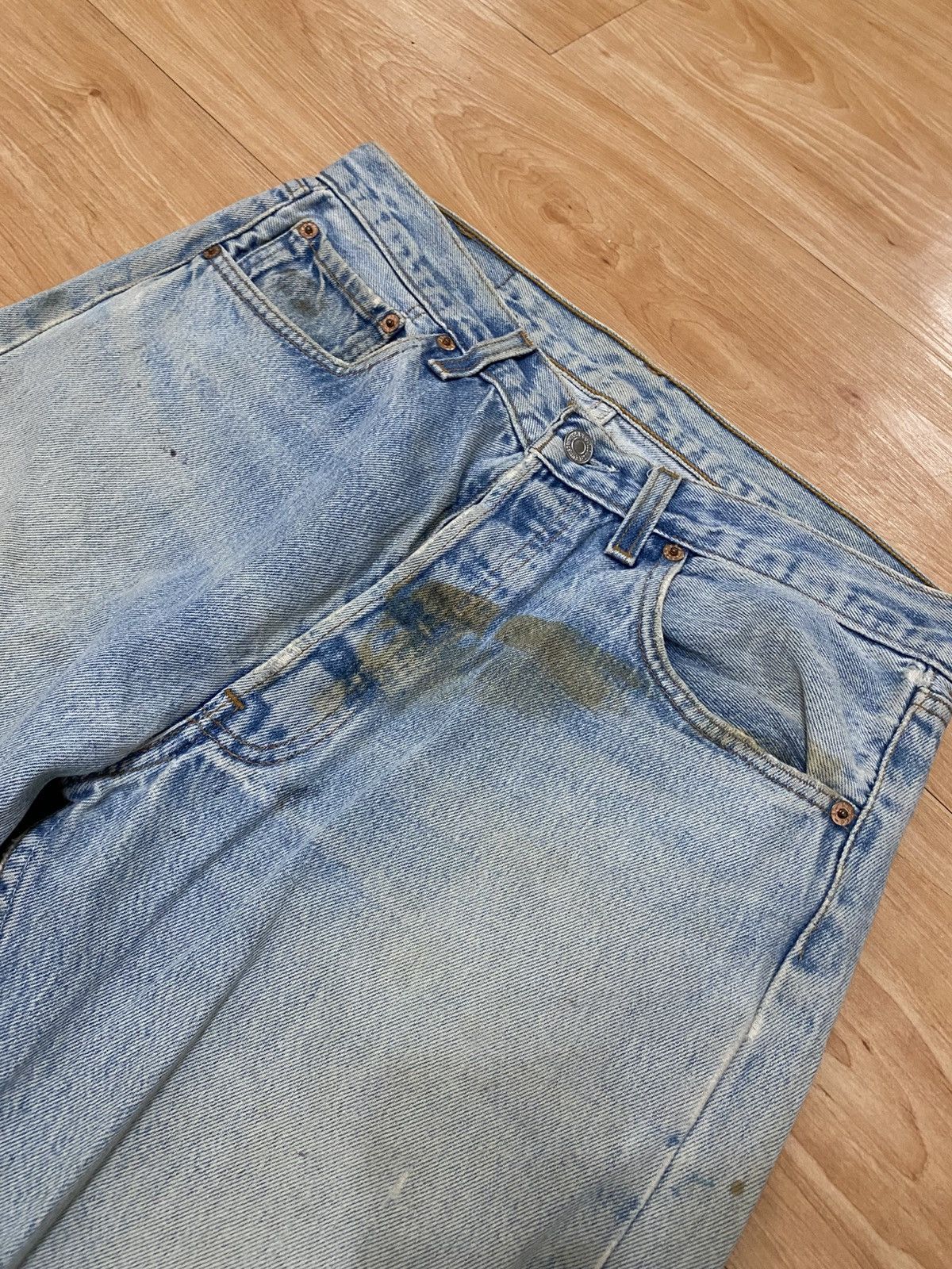 Levi's × Vintage Vintage 90s levis 501 button fly distressed denim Size US 32 / EU 48 - 3 Thumbnail
