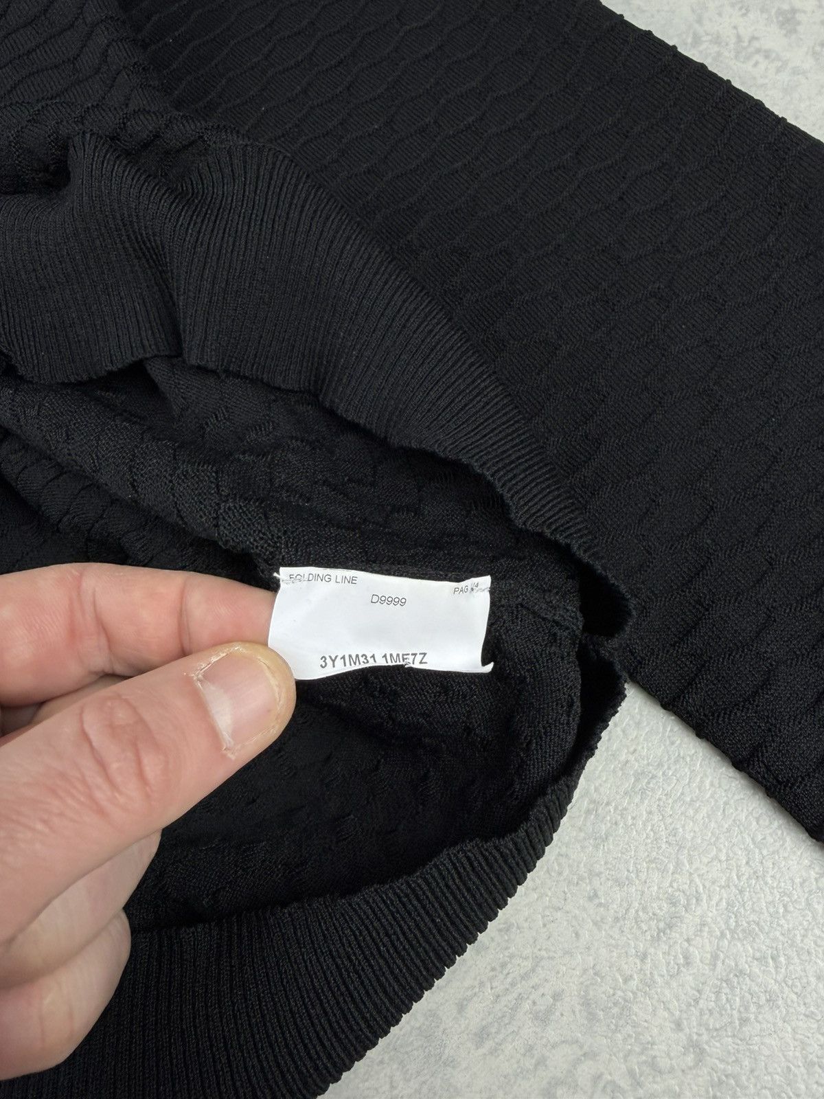 Emporio Armani Emporio Armani Textured Knit Polo Sweater Black Size 48 Size US M / EU 48-50 / 2 - 6 Thumbnail