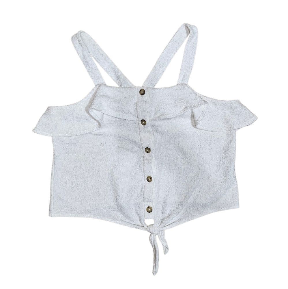 Madewell Madewell Texture & Thread Ruffle Tie Front Tank Terry Cloth Size L / US 10 / IT 46 - 2 Thumbnail