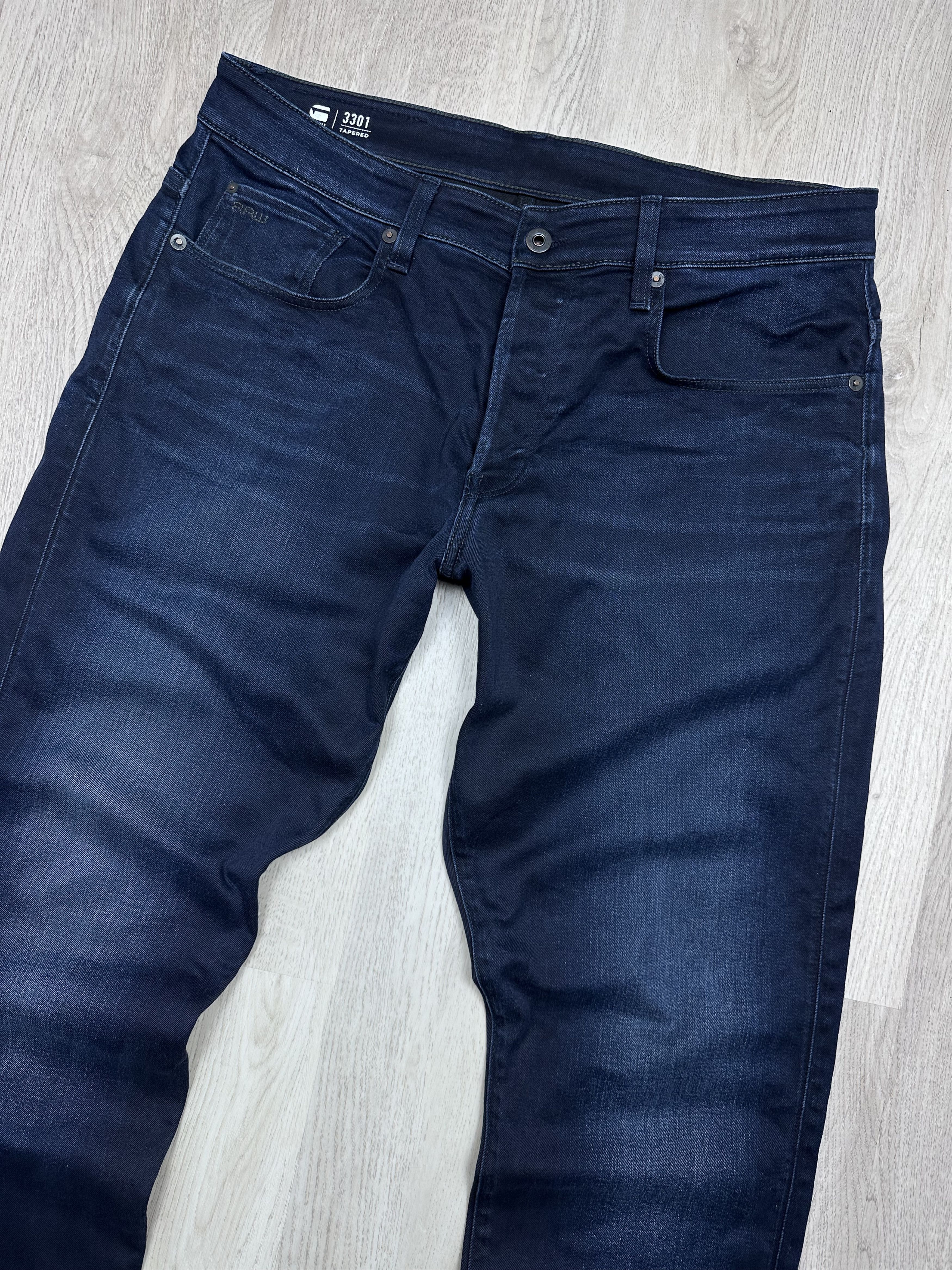 G-Star G Star Raw Mens 3301 Tapered Denim Pants Jeans Size US 34 / EU 50 - 2 Thumbnail