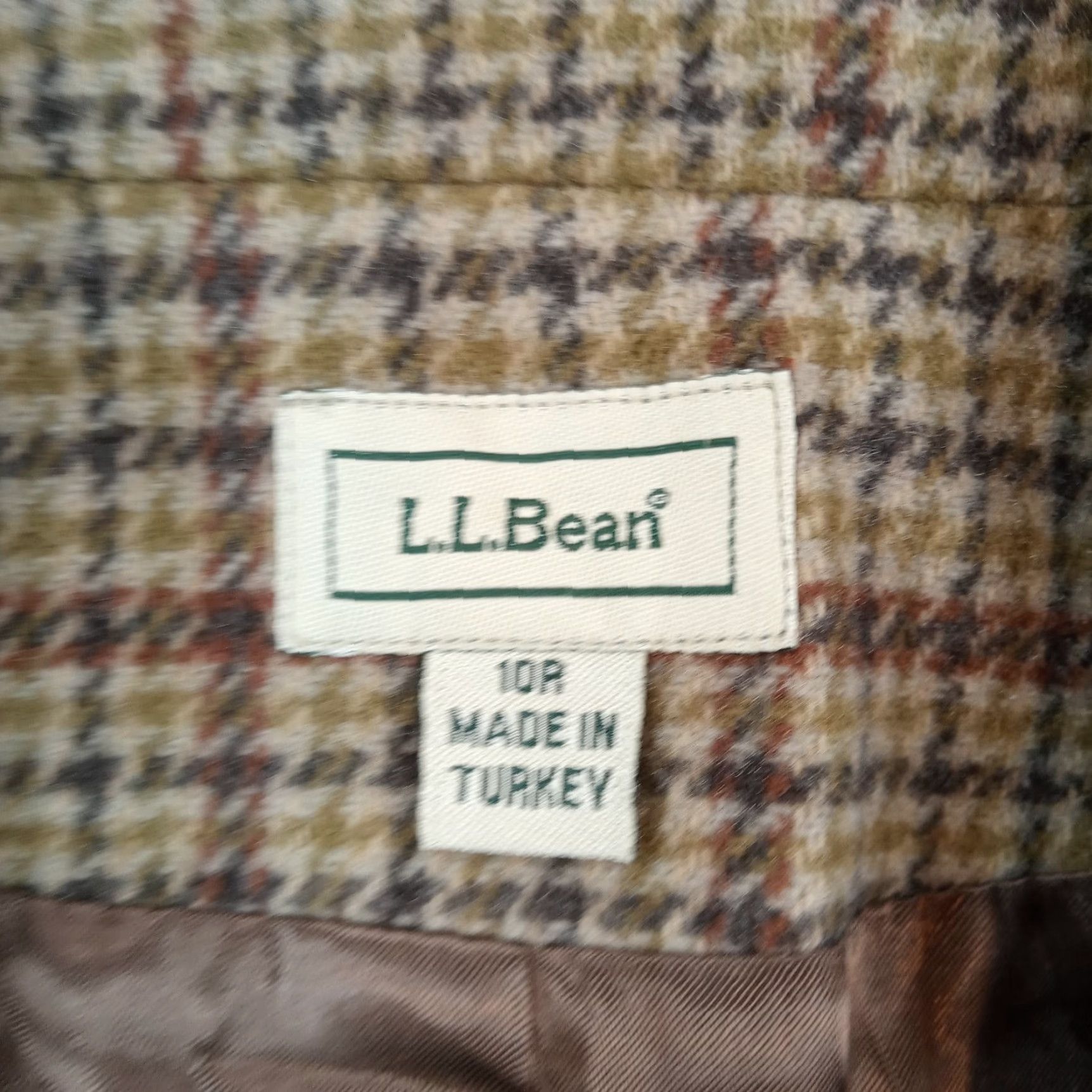Vintage L.L. Bean Women's Brown Plaid Wool Cashmere Blazer Jacket Size 10R Size L / US 10 / IT 46 - 5 Thumbnail