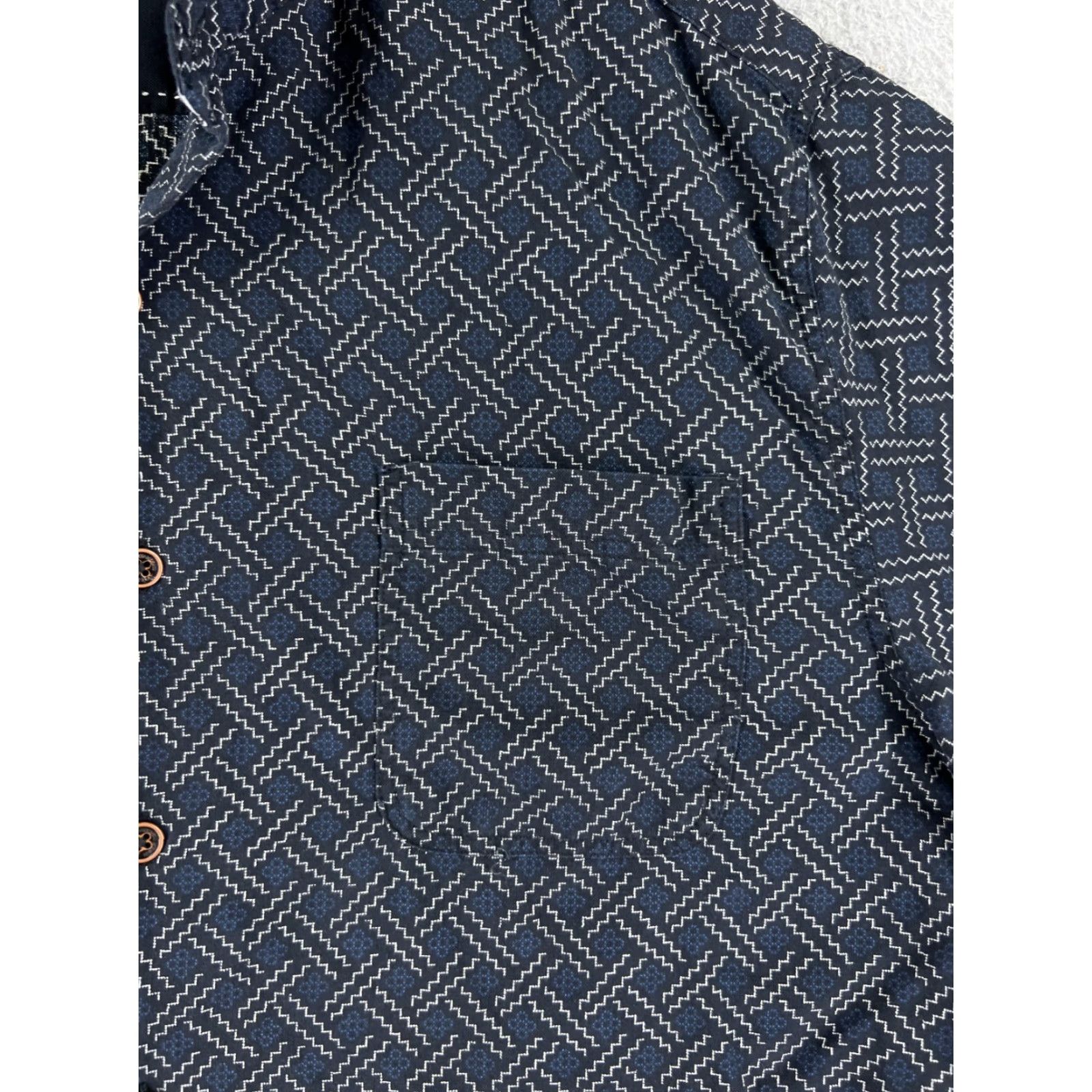 Nat Nast Nat Nast Shirt Adult Large Blue Silk Cotton Basketweave Button Up Camp Pocket Size US L / EU 52-54 / 3 - 6 Thumbnail