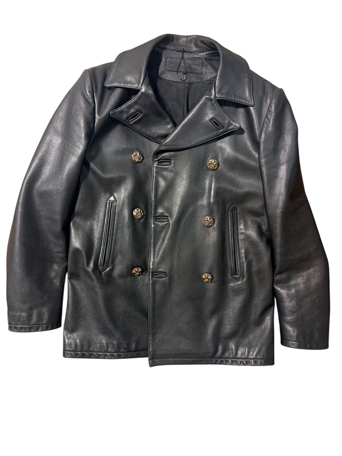 Chrome Hearts CHROME HEARTS Leather Pea Coat Size US L / EU 52-54 / 3 - 1 Thumbnail