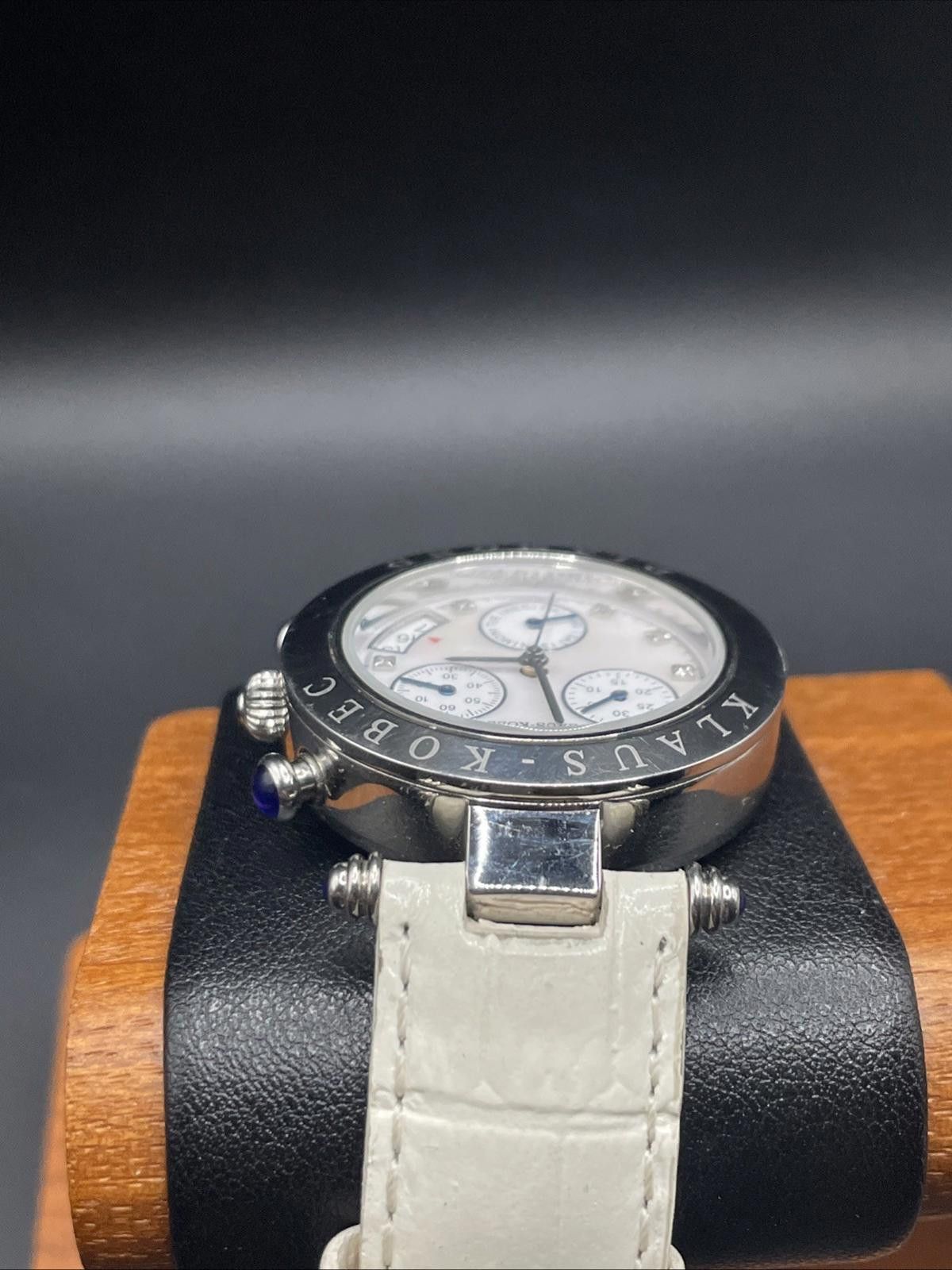 Designer KLAUS-KOBEC Diamond Swiss Chronograph MOP Dial New Battery Size ONE SIZE - 3 Thumbnail