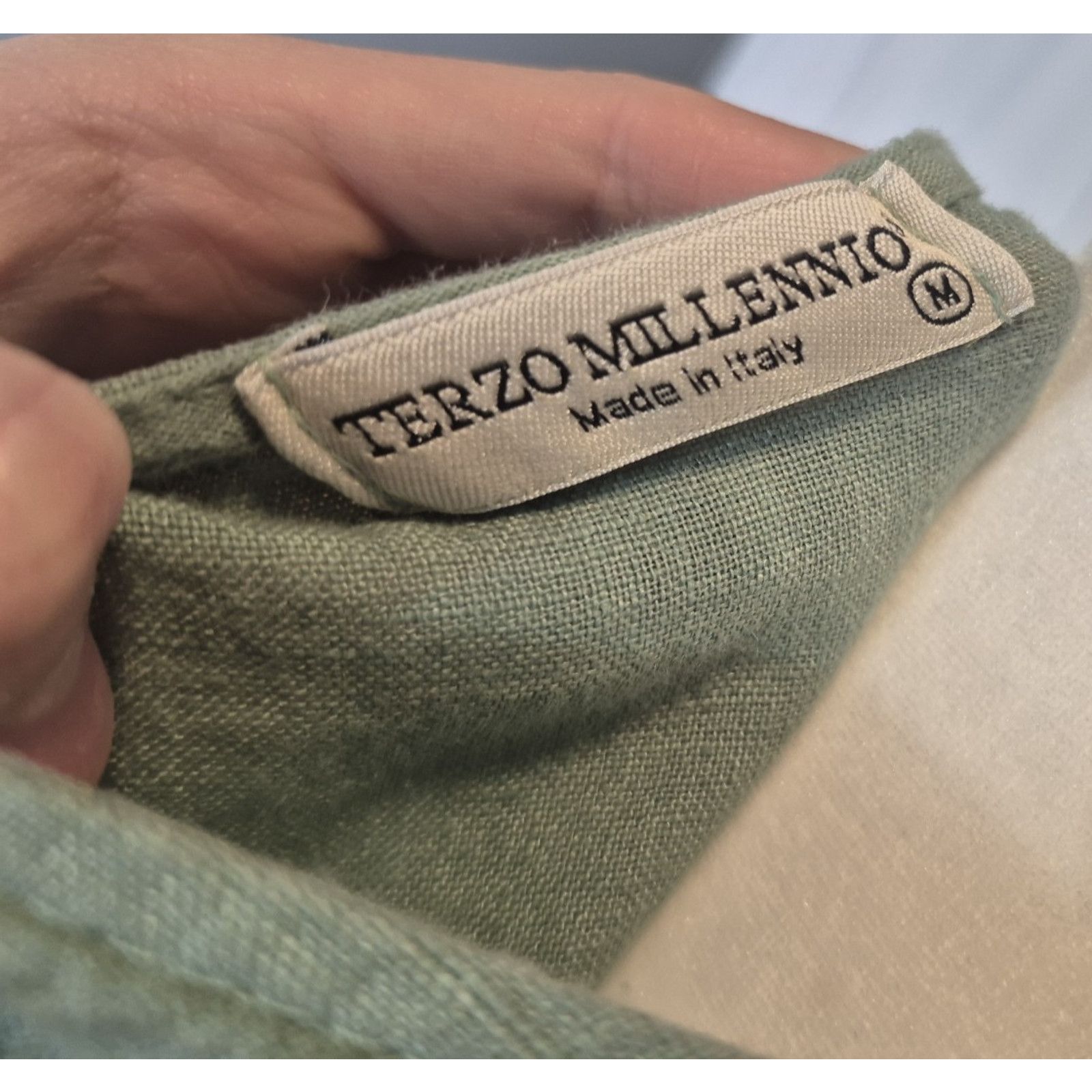Other Terzo Millennio Womens Green Linen Top Medium Italy Size M / US 6-8 / IT 42-44 - 7 Thumbnail