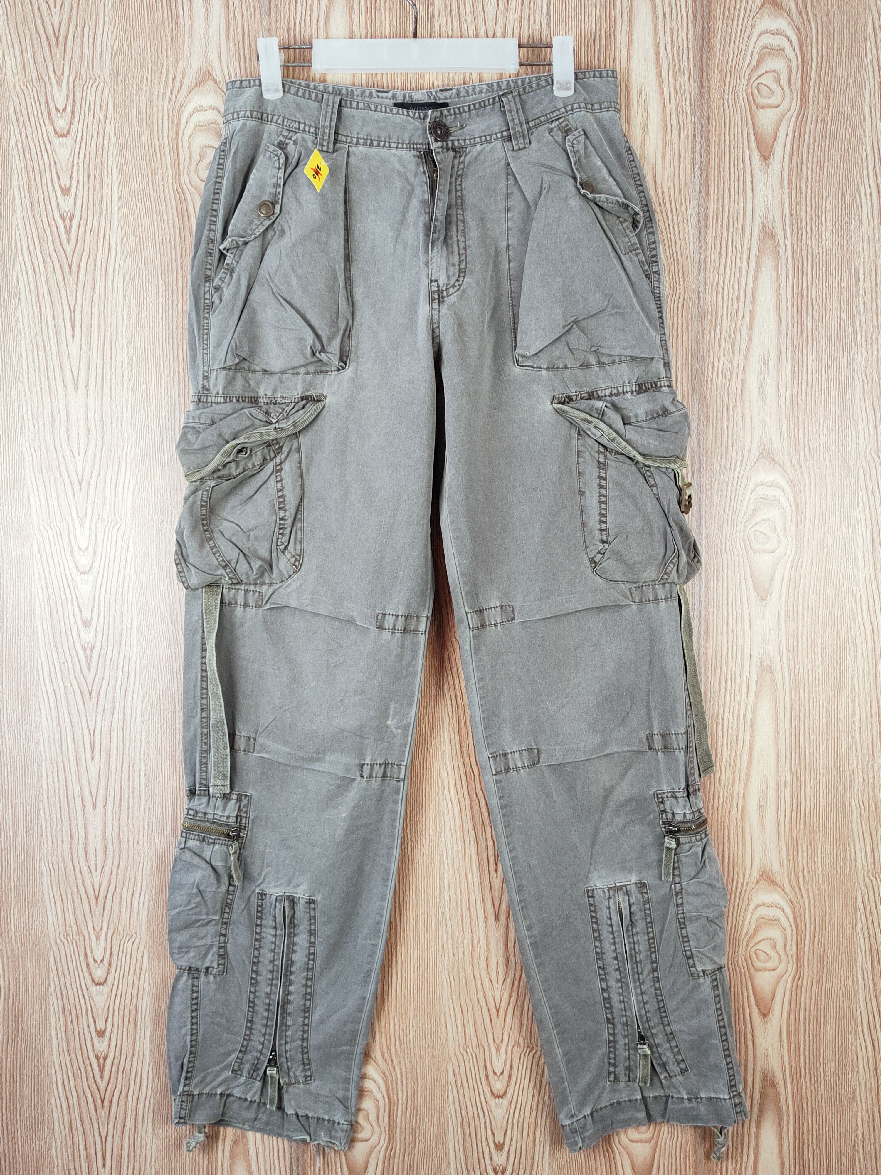 Japanese Brand Grosso Gray Multipocket Tactical Cargo Pants #W927 Size US 31 - 1 Thumbnail