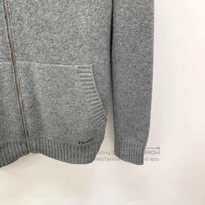Prada Prada Gray logo letter embroidery sheep wool hooded drawst Size US S / EU 44-46 / 1 - 4 Thumbnail