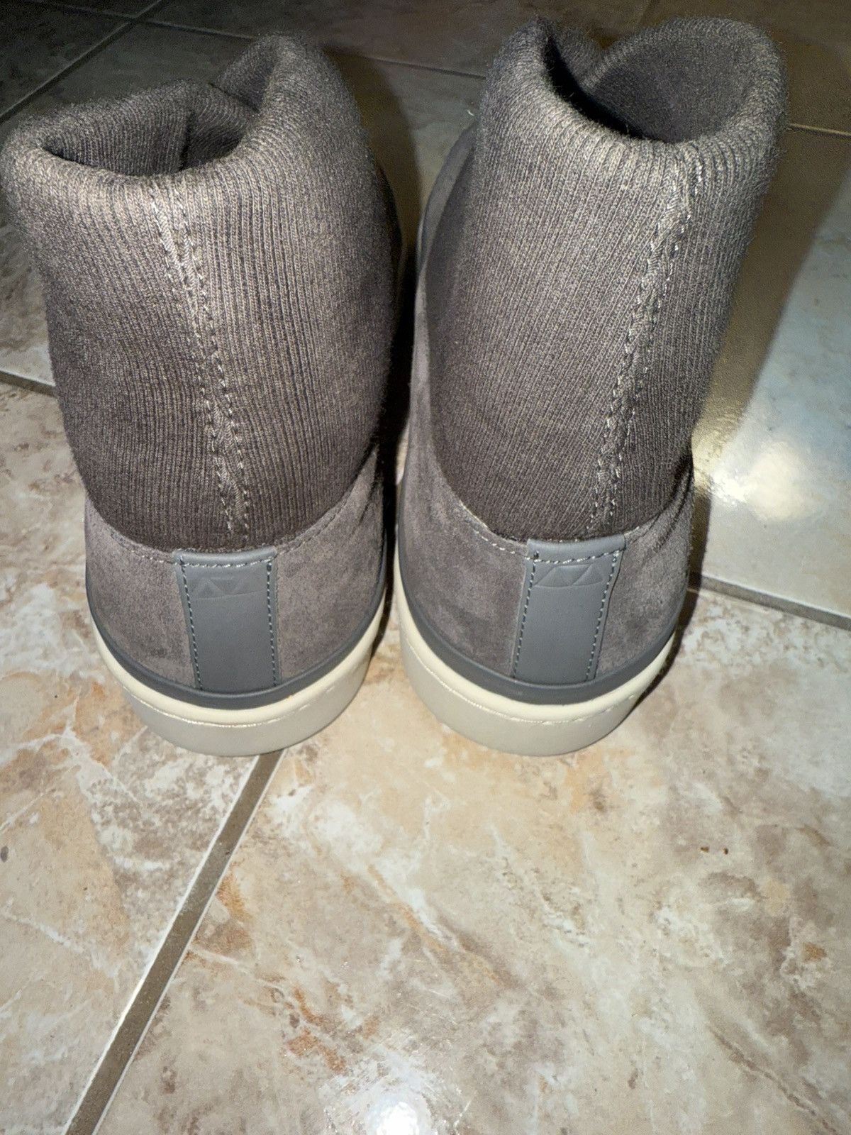 MULO Mulo Brown/Gray Suede and Ribbed-Knit Slippers Size 10 Size US 10 / EU 43 - 5 Thumbnail