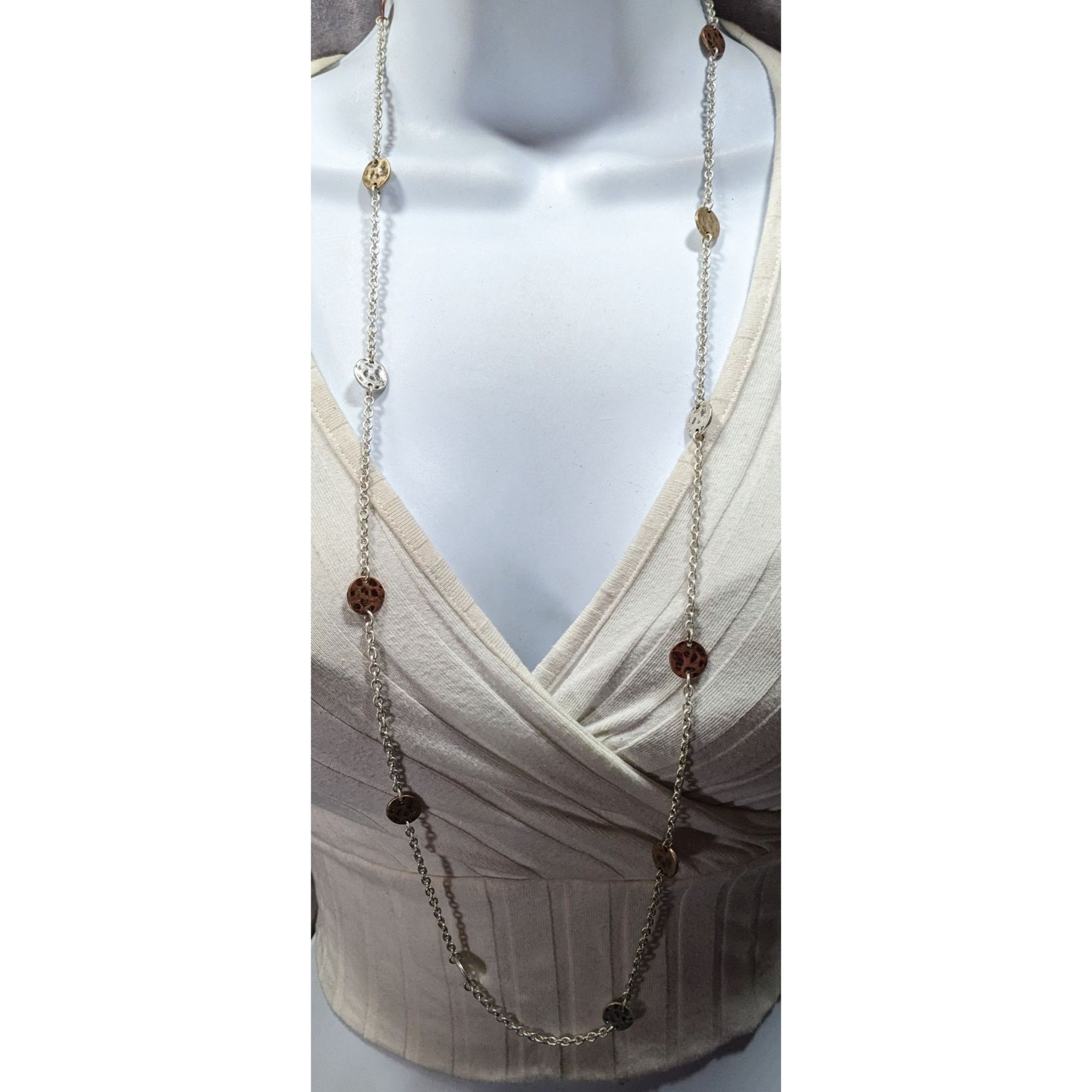 Other Premier Designs Brutalist Hammered Coin Station Necklace Size ONE SIZE - 2 Thumbnail