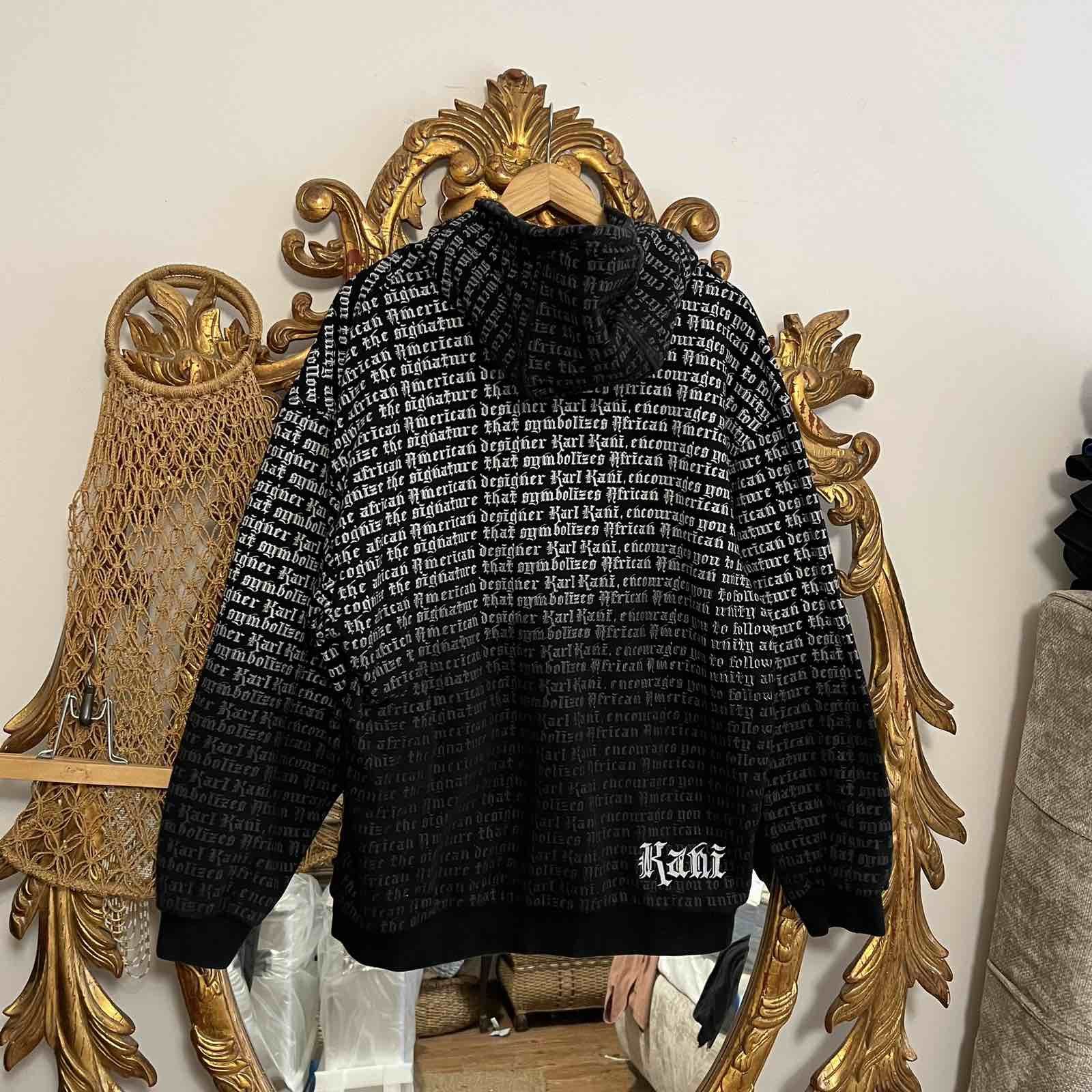 Karl Kani × Vintage Vintage Karl Kani Black Zip Hoodie Monogram Sz XL Size US XL / EU 56 / 4 - 2 Thumbnail