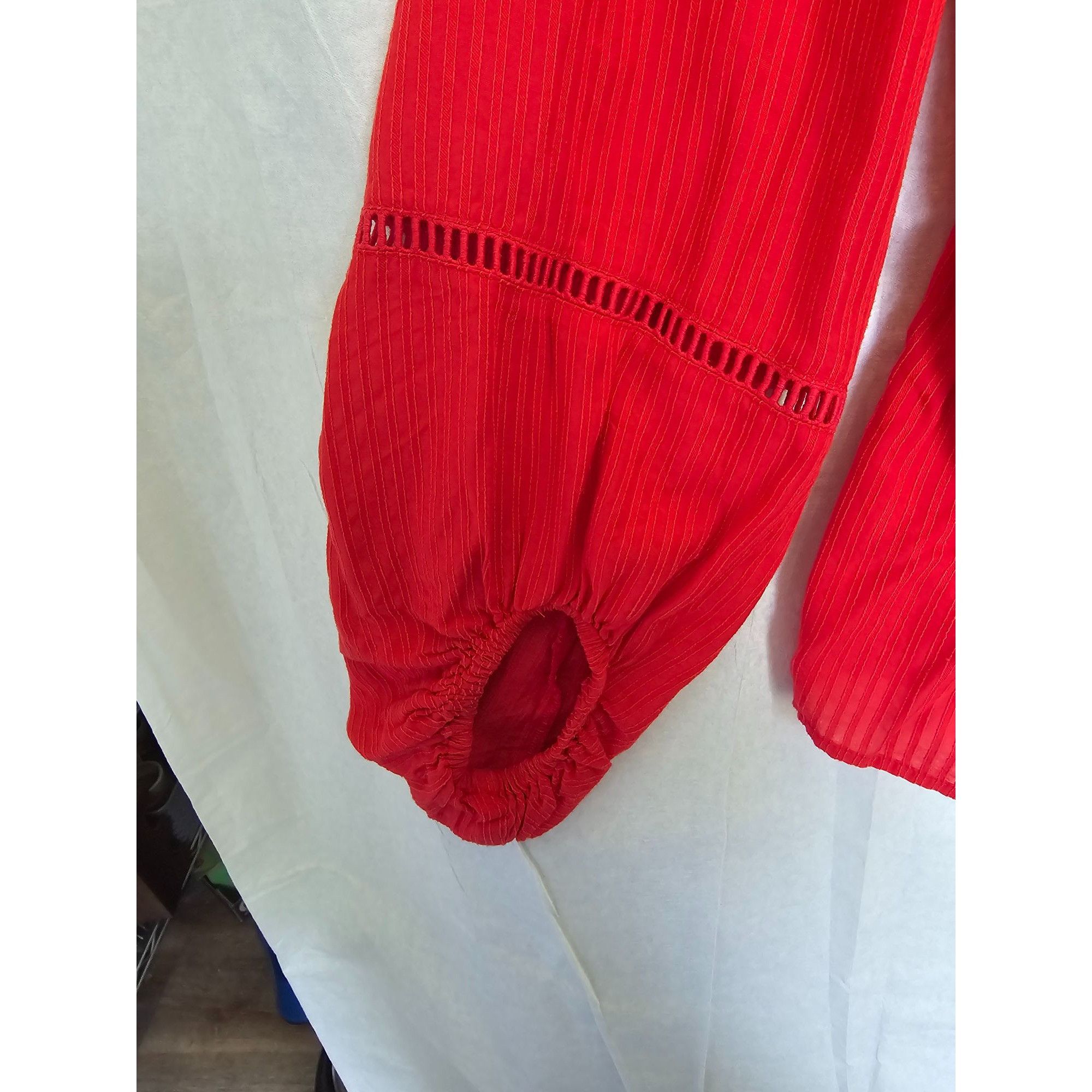 Jessica Simpson Jessica Simpson Red V-Neck Long Sleeve Blouse boho XS Size XS / US 0-2 / IT 36-38 - 4 Thumbnail