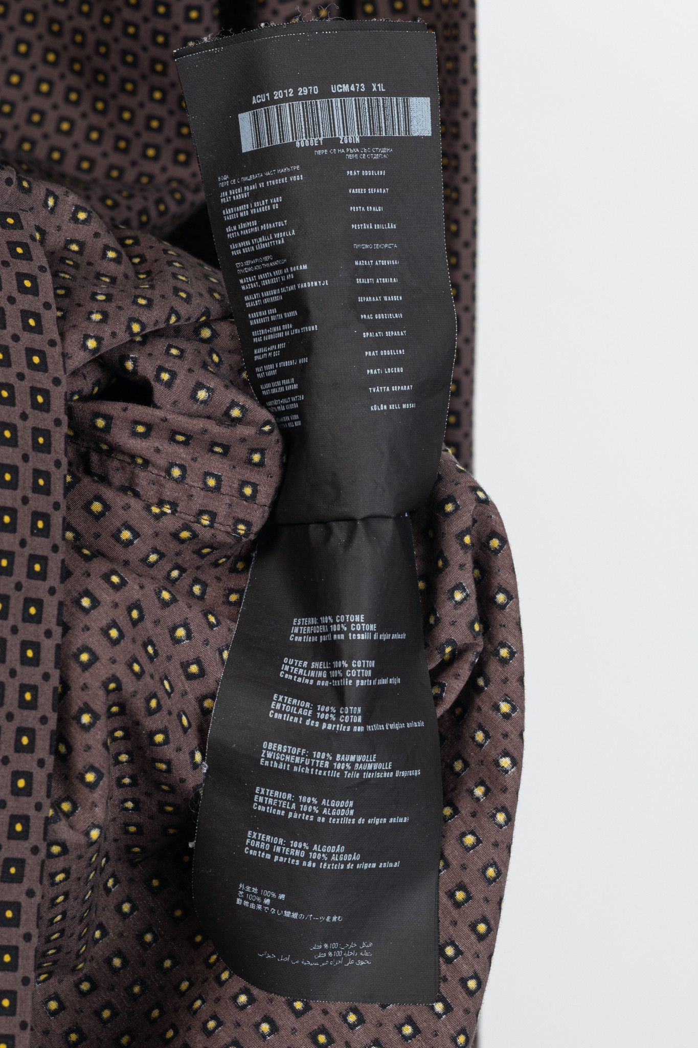 Prada Prada Dotted-Square-Print Cotton-Poplin Buttoned Shirt Size US XL / EU 56 / 4 - 11 Thumbnail