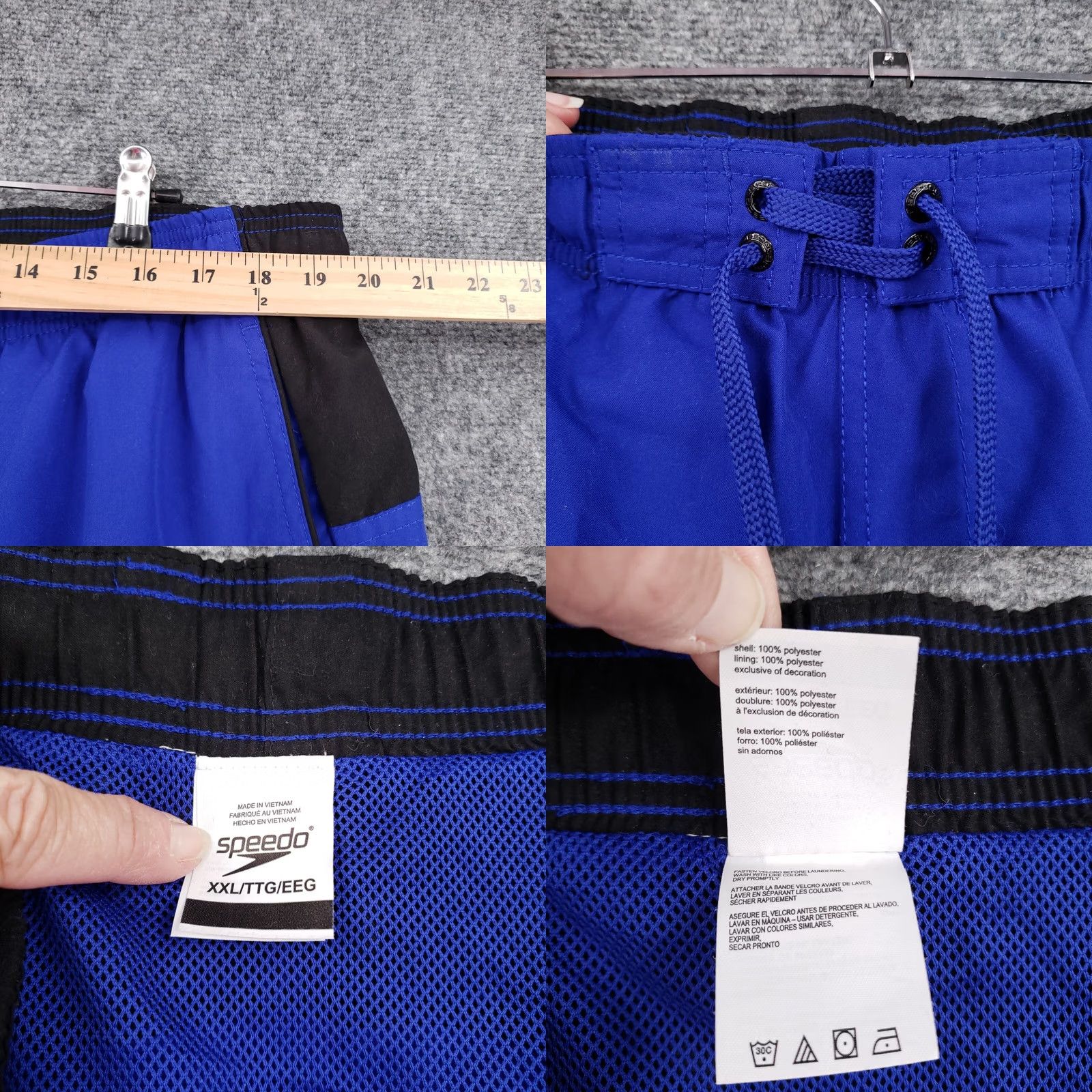 Speedo Speedo Mens Swim Trunks Shorts Blue Marina Sport Volley Boardshorts Surf 2XL XXL Size US 39 - 8 Thumbnail