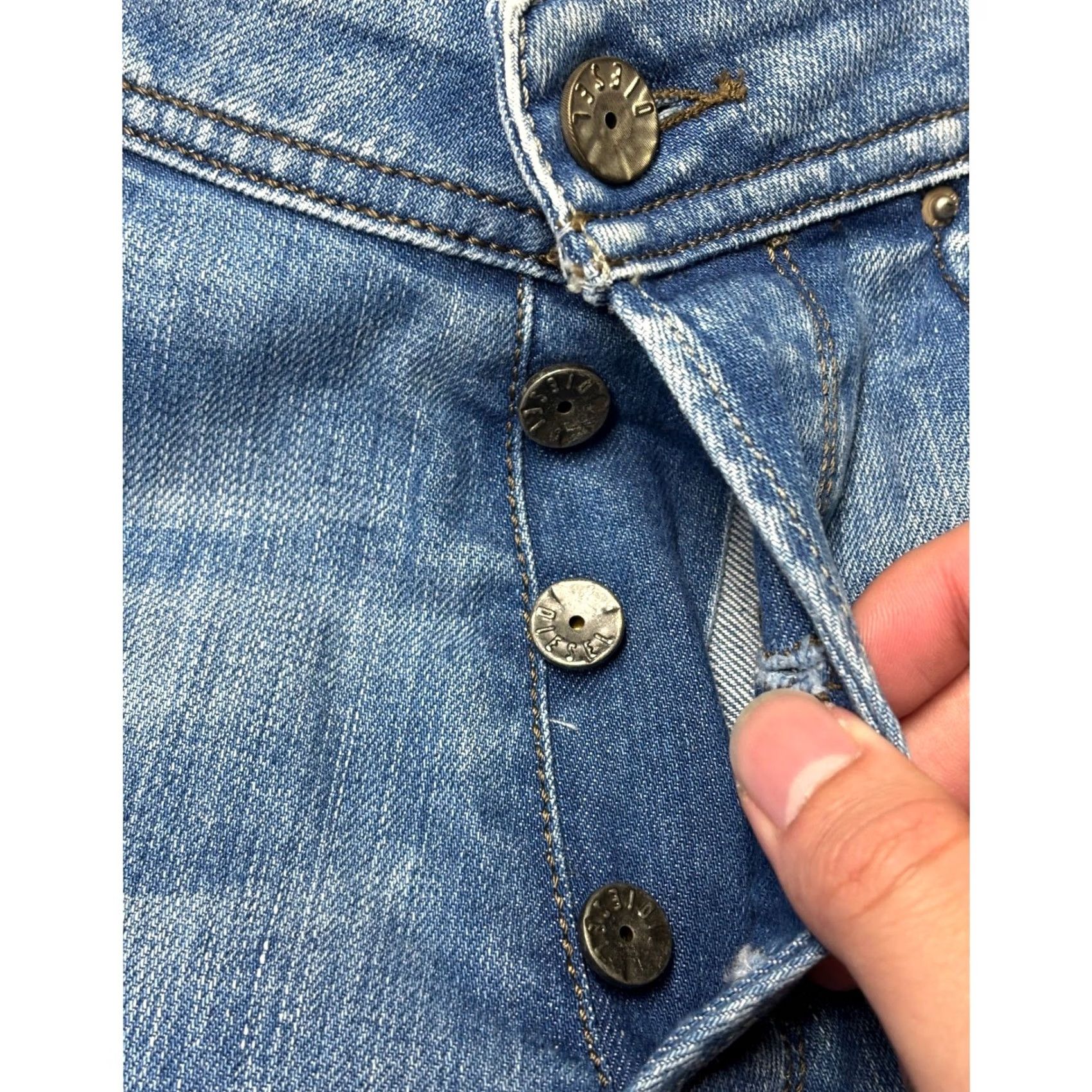 Diesel Diesel Poiak Mens Jeans Size 30x29 Blue Wash 008N4 Stretch Straight Leg Denim Jeans Size US 30 / EU 46 - 2 Thumbnail