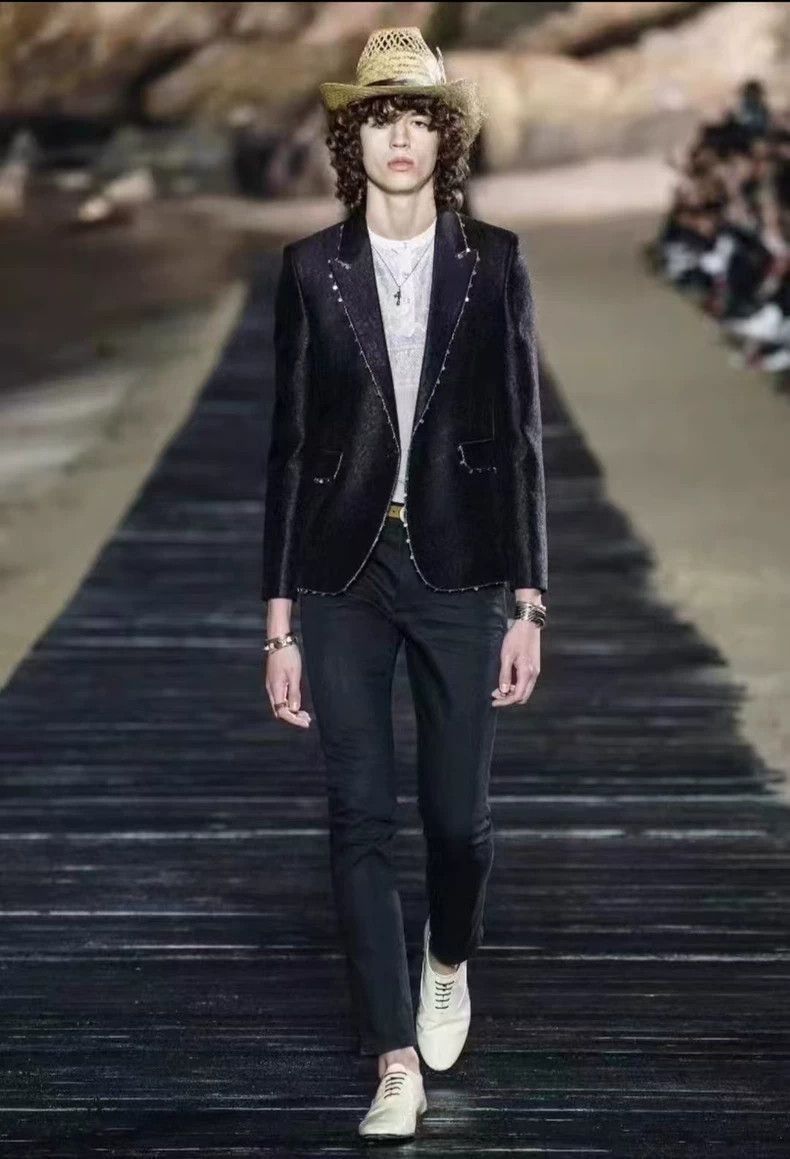 Saint Laurent Paris Saint Laurent Black Floral Chain Blazer-2506 Size XXL / US 16-18 / IT 52-54 - 9 Thumbnail