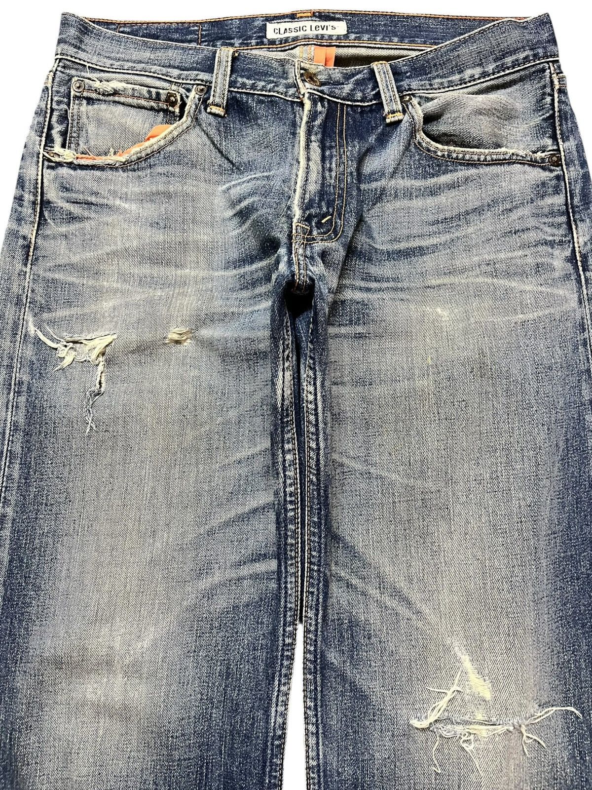 Levi's Vintage Clothing Vintage Levi’s 503 Blue Indigo Ripped Distressed Denim Size US 33 - 2 Thumbnail