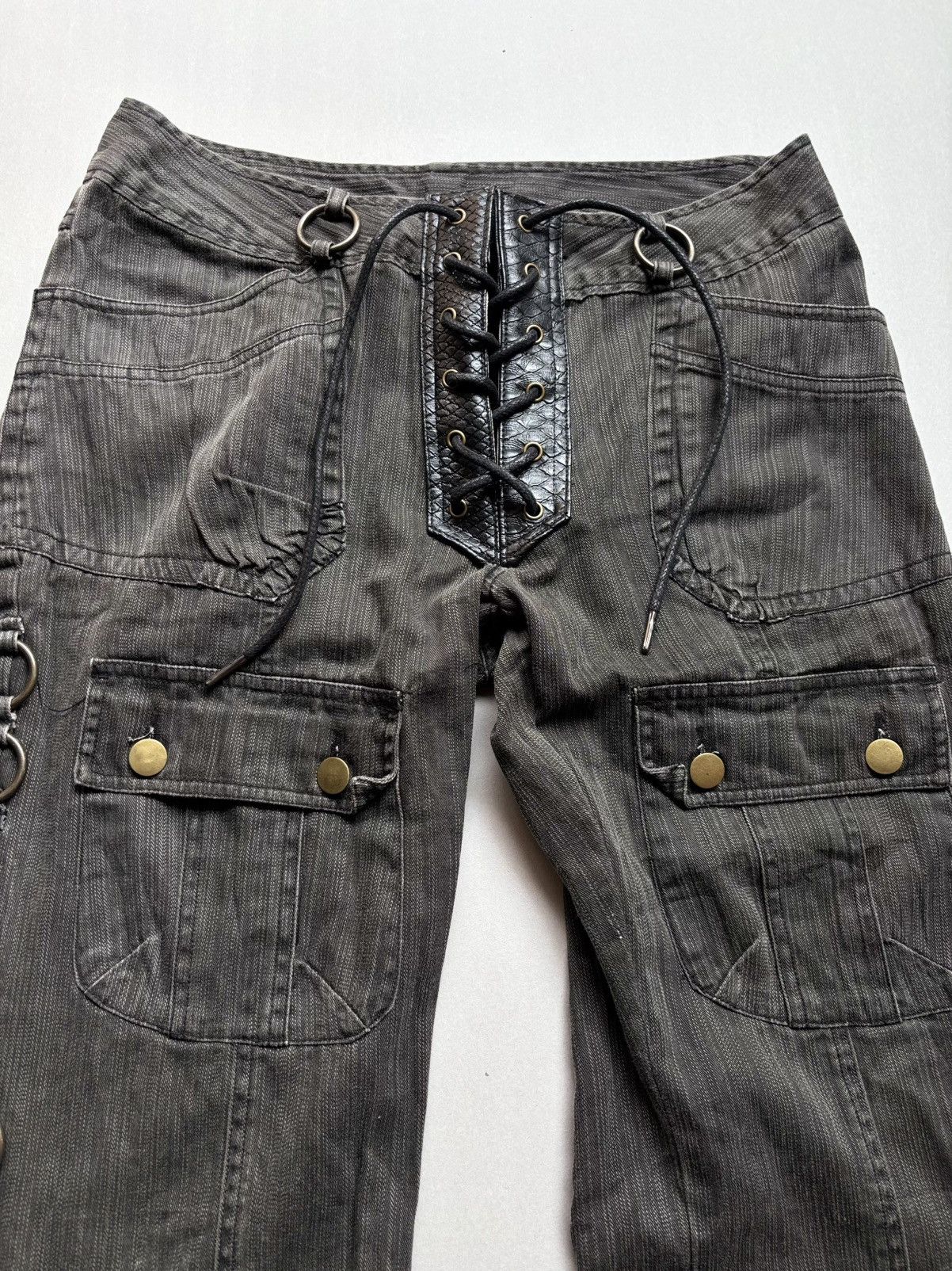 Japanese Brand DAILY NEWS lace up flare pants Size US 29 - 2 Thumbnail