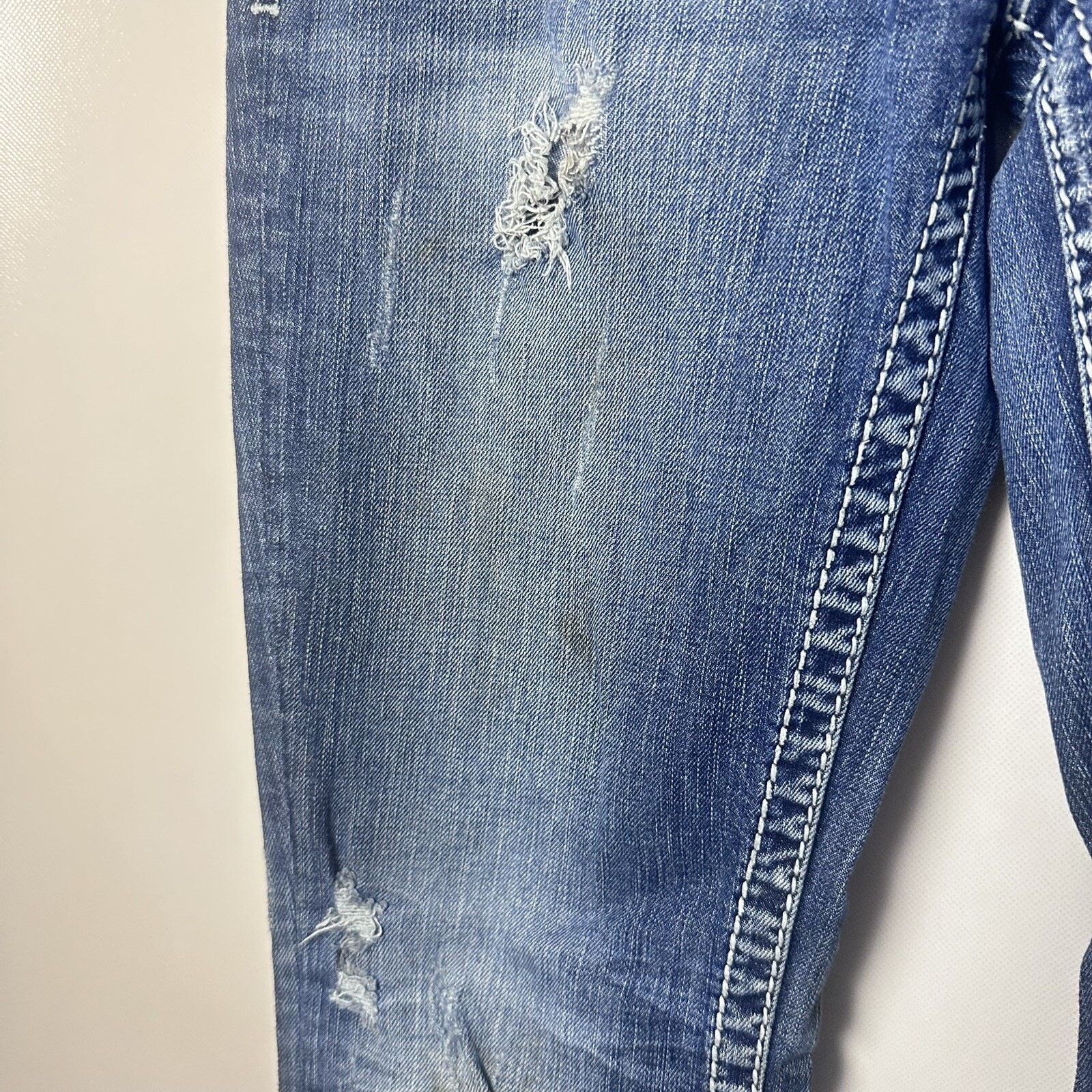 Silver Jeans Co. Silver Aiko Jeans Western Distressed Hip Hugger Bootcut Size 28" / US 6 / IT 42 - 6 Thumbnail