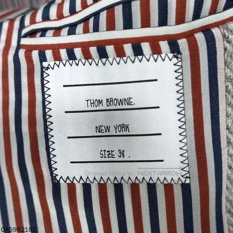 Thom Browne Thom Browne Dark gray checkered lapel woolen coat Size XS / US 0-2 / IT 36-38 - 6 Thumbnail