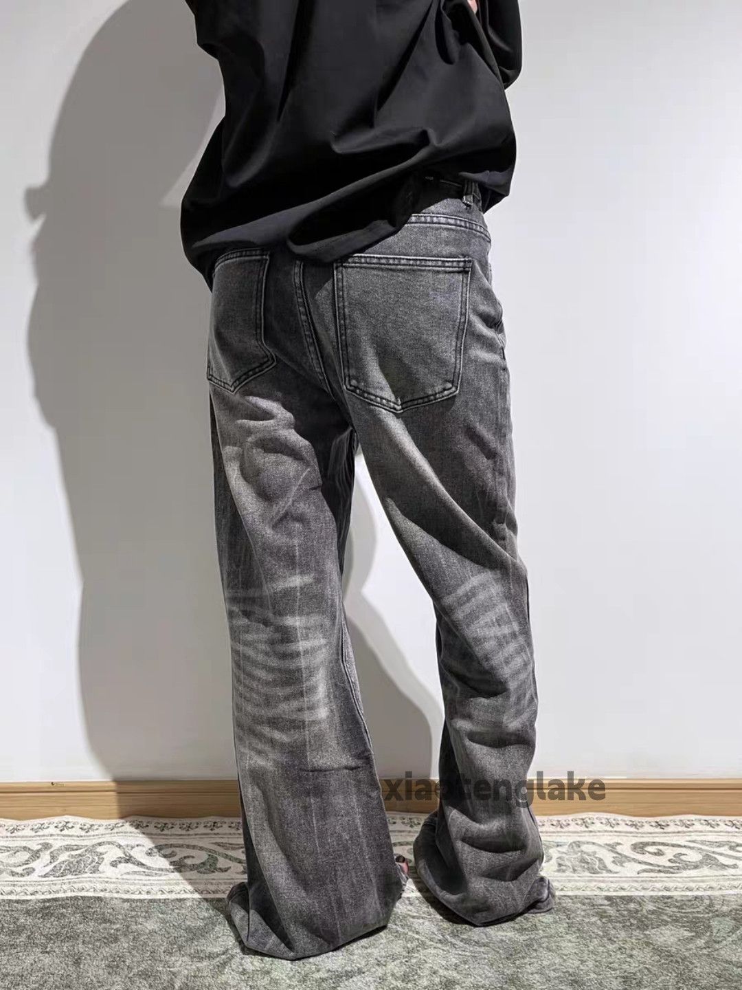 Vintage Custom washed faded loose baggy skate hiphop jeans Size US 30 / EU 46 - 3 Thumbnail