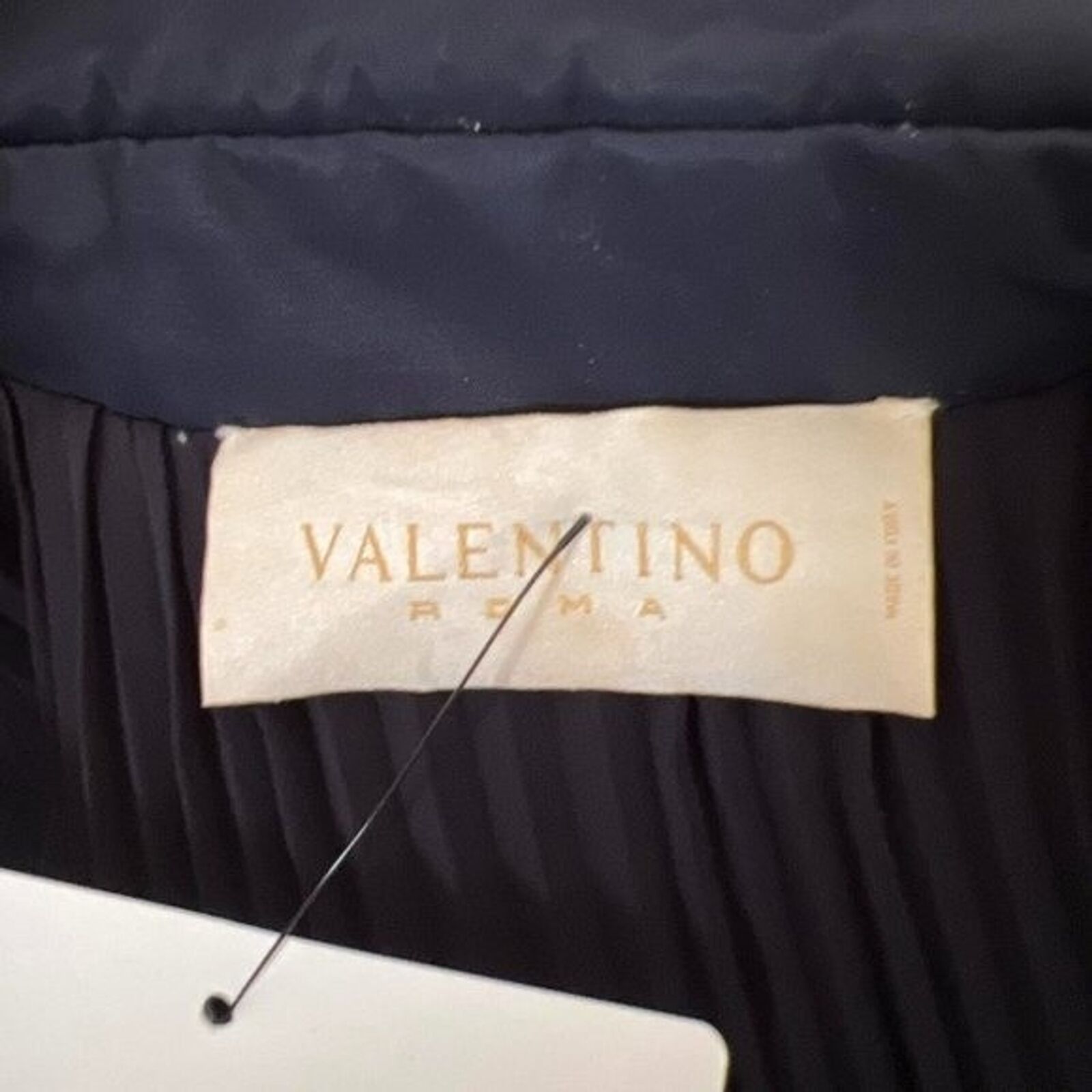 Valentino VALENTINO Navy Blue Satin Double Breasted Peacoat, M/IT44 Size M / US 6-8 / IT 42-44 - 4 Thumbnail