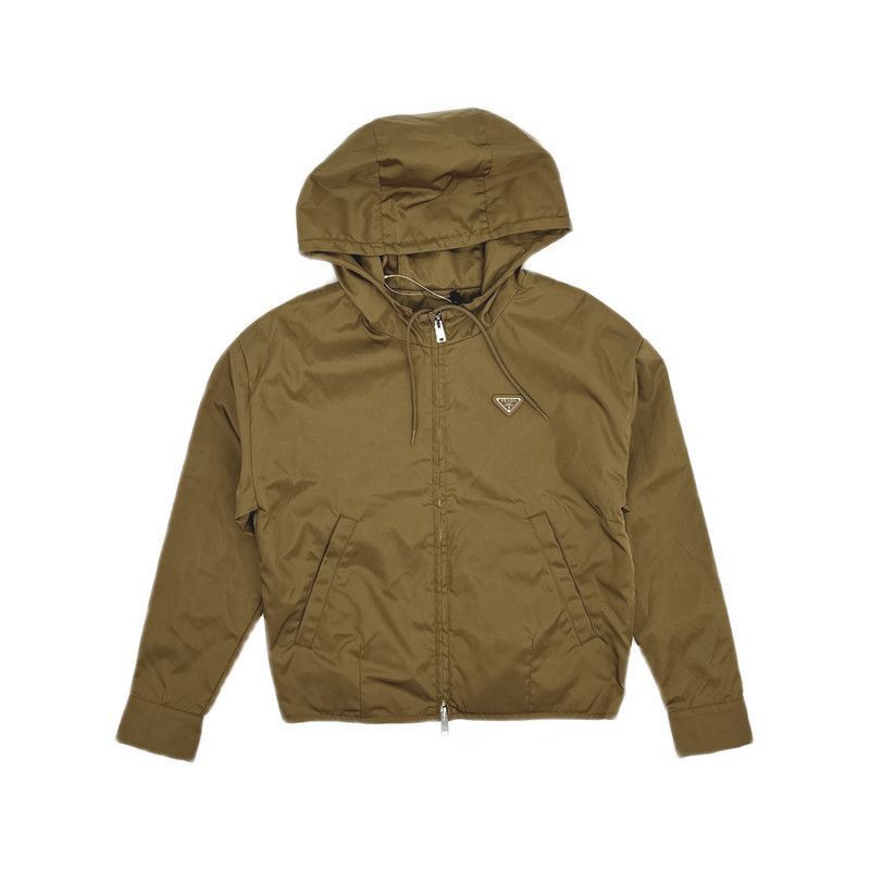 Prada Prada ReNylon Hooded Jacket in Cork Brown-2506 Size US XS / EU 42 / 0 - 5 Thumbnail