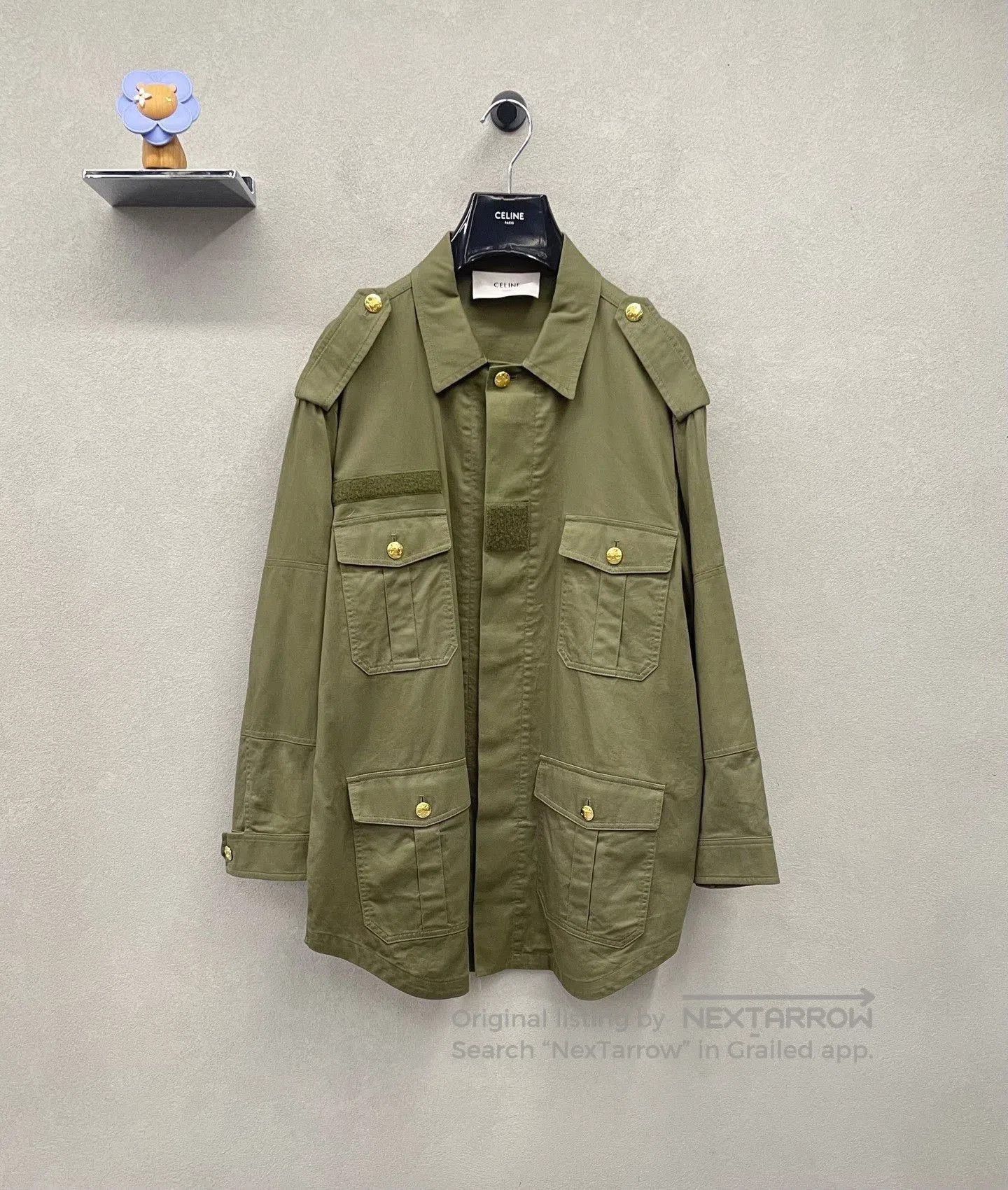 Celine Celine Military Green Coat. Size S / US 4 / IT 40 - 1 Thumbnail