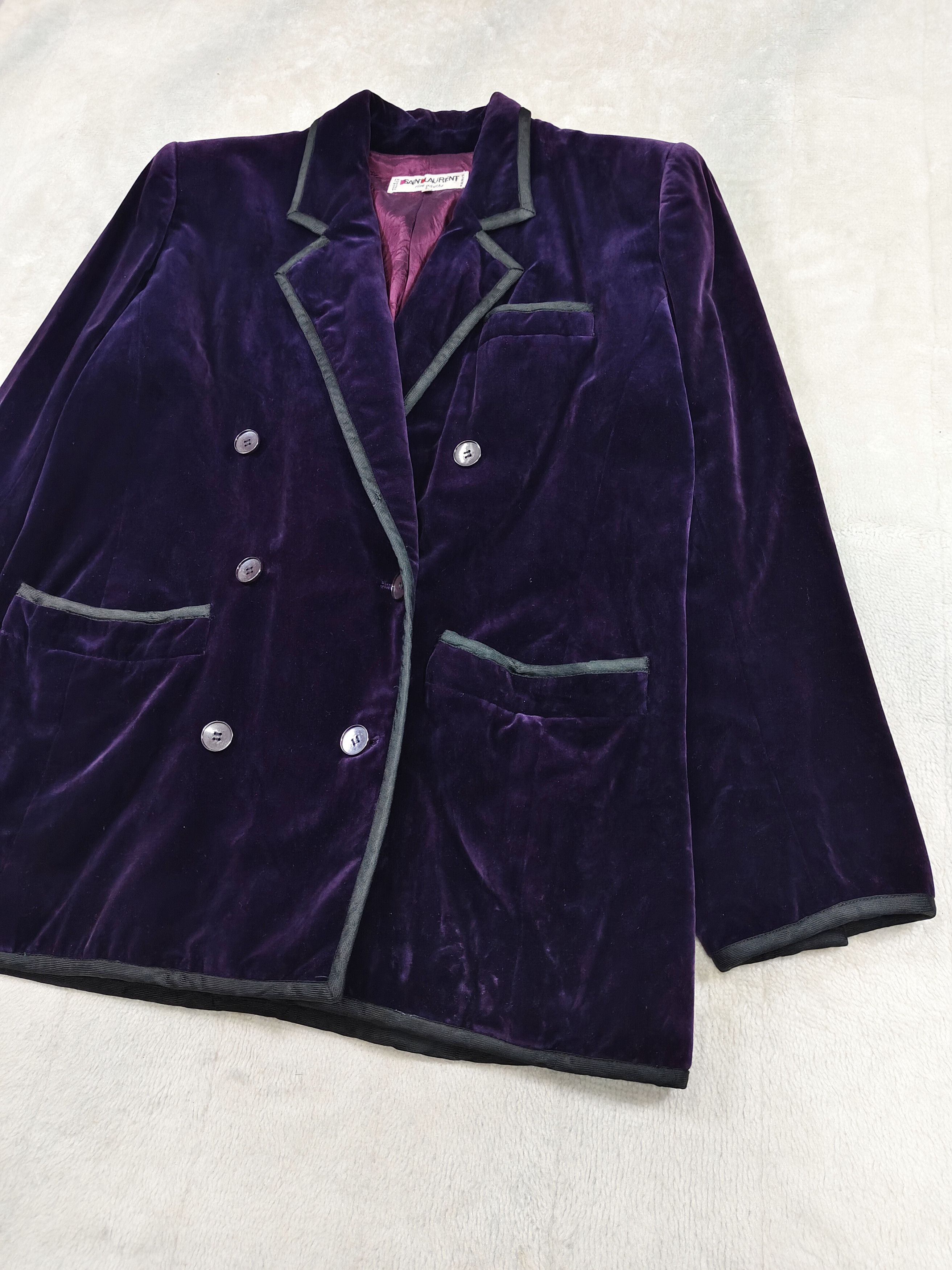 Saint Laurent Paris ARCHIVE📕 70s Saint Laurent Velvet Glam Rock Blazer Jacket Size L / US 10 / IT 46 - 4 Thumbnail