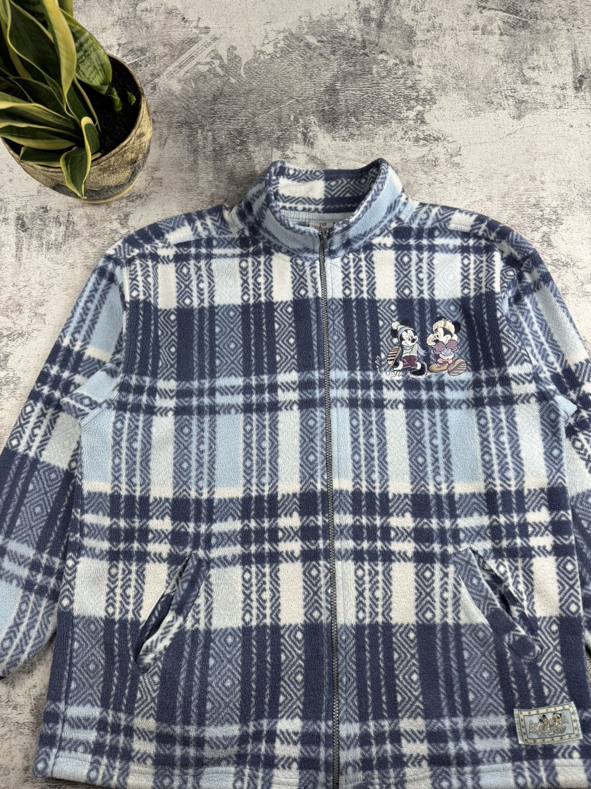 Disney Disney Store 90s Vintage Zip Plaid Preppy New Year Cozy Fleece Jacket Pullover Size US L / EU 52-54 / 3 - 11 Thumbnail