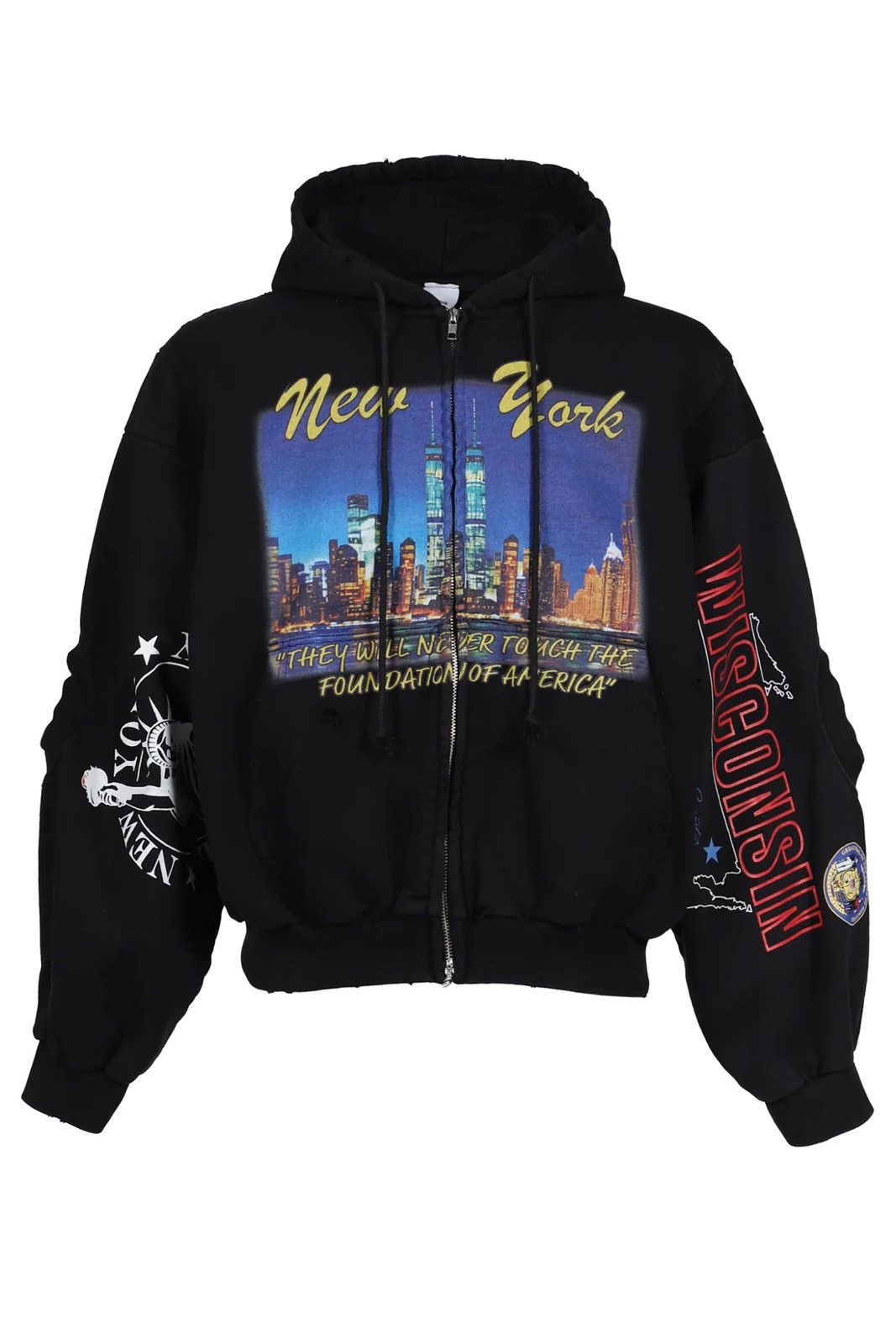 PROJECT G/R Protocol Index UPSIDE DOWN ZIP HOODIE NAVY PROJECT GR