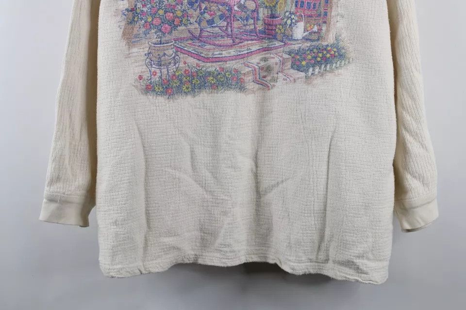 Vintage Vtg 90s Country Primitive Porch Thermal Knit Sweater USA Size XXL / US 16-18 / IT 52-54 - 3 Thumbnail