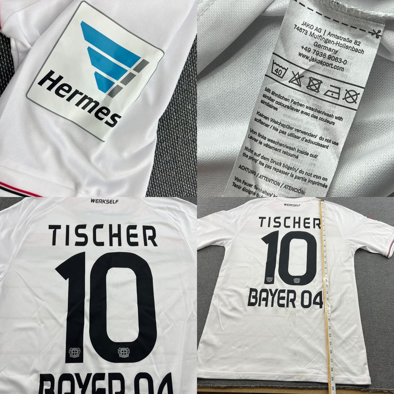 Vintage Bayer 04 Leverkusen 2016 2017 Third Football Jersey Shirt Mens L JAKO White Short Sleeve Round Neck Quick Dry Athletic Jersey Size US L / EU 52-54 / 3 - 9 Thumbnail
