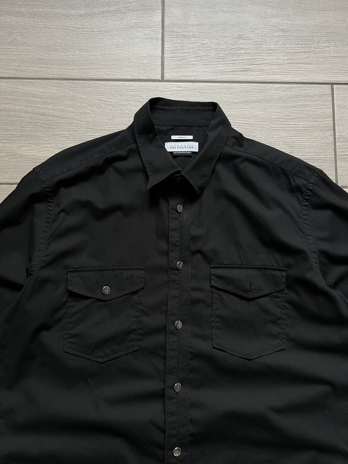 Versace Versace Vintage Western-Style Shirt Basic Black Size US XL / EU 56 / 4 - 7 Thumbnail