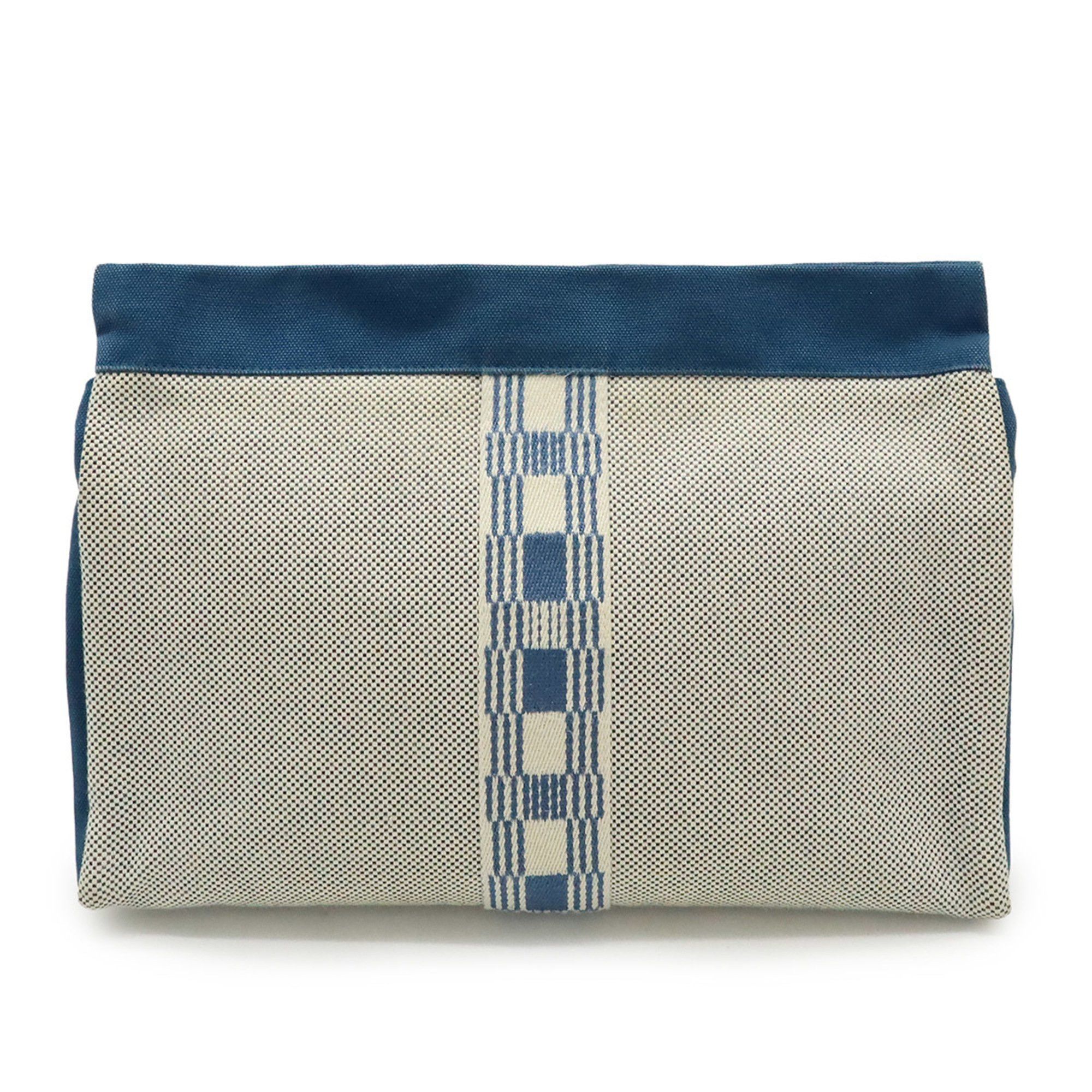 Hermes HERMES Jimetoux GM Clutch Bag, Second Travel Pouch, Multi-Case, Canvas, Blue and Ivory Size ONE SIZE - 1 Thumbnail