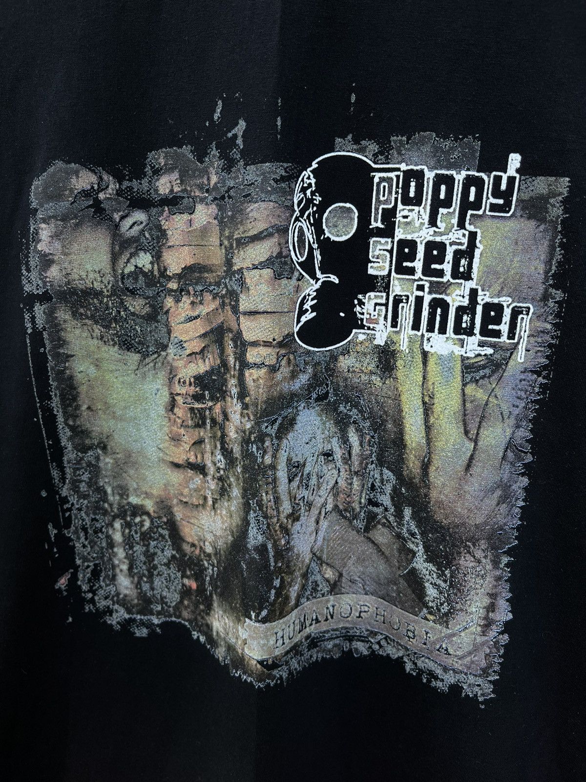 Band Tees × Vintage HUMANOPHOBIA POPPY SEED GRINDER Vintage T-shirt Size US XL / EU 56 / 4 - 4 Thumbnail