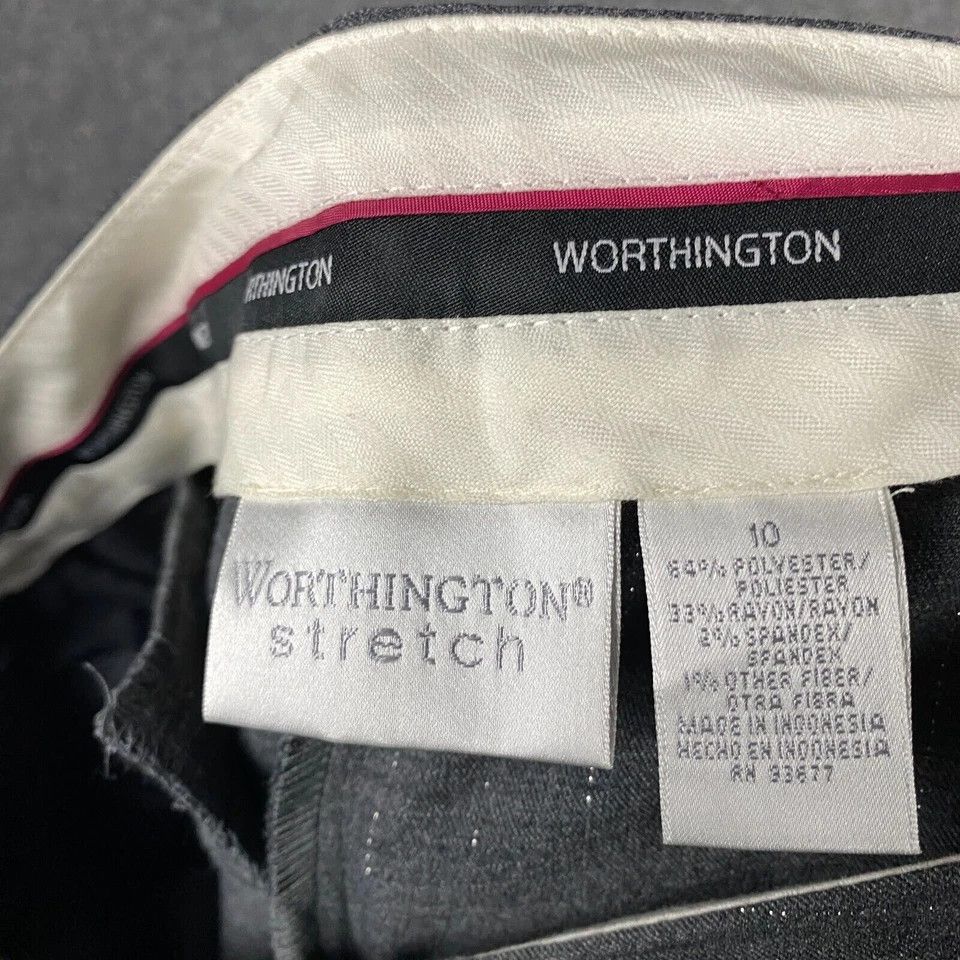 Worthington Worthington Dress Pants Women's Size 10 Stretch Gray Size 32" / US 10 / IT 46 - 7 Thumbnail