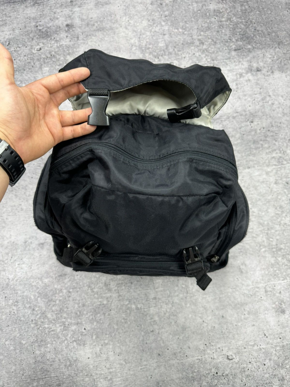 Nike × Vintage Vintage Nike 90’s Y2K Swoosh Logo Drill Archive Backpack Bag Size ONE SIZE - 15 Thumbnail