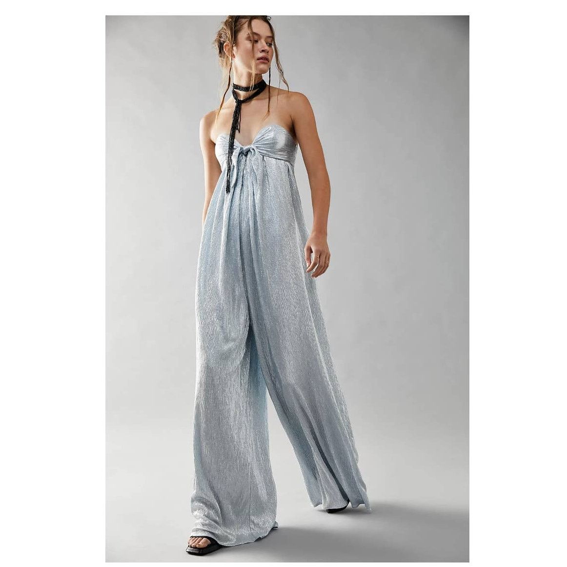 Free People New Free People Olivia Strapless Metallic Jumpsuit $300 Sz S Size 28" / US 6 / IT 42 - 1 Thumbnail