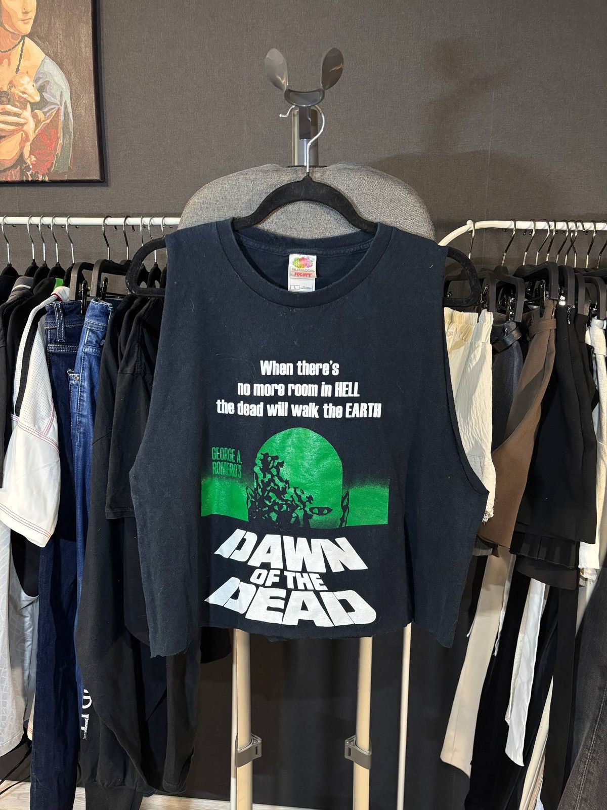 00’s Dawn Of The Dead vintage CROPPED T-Shirt Size:L