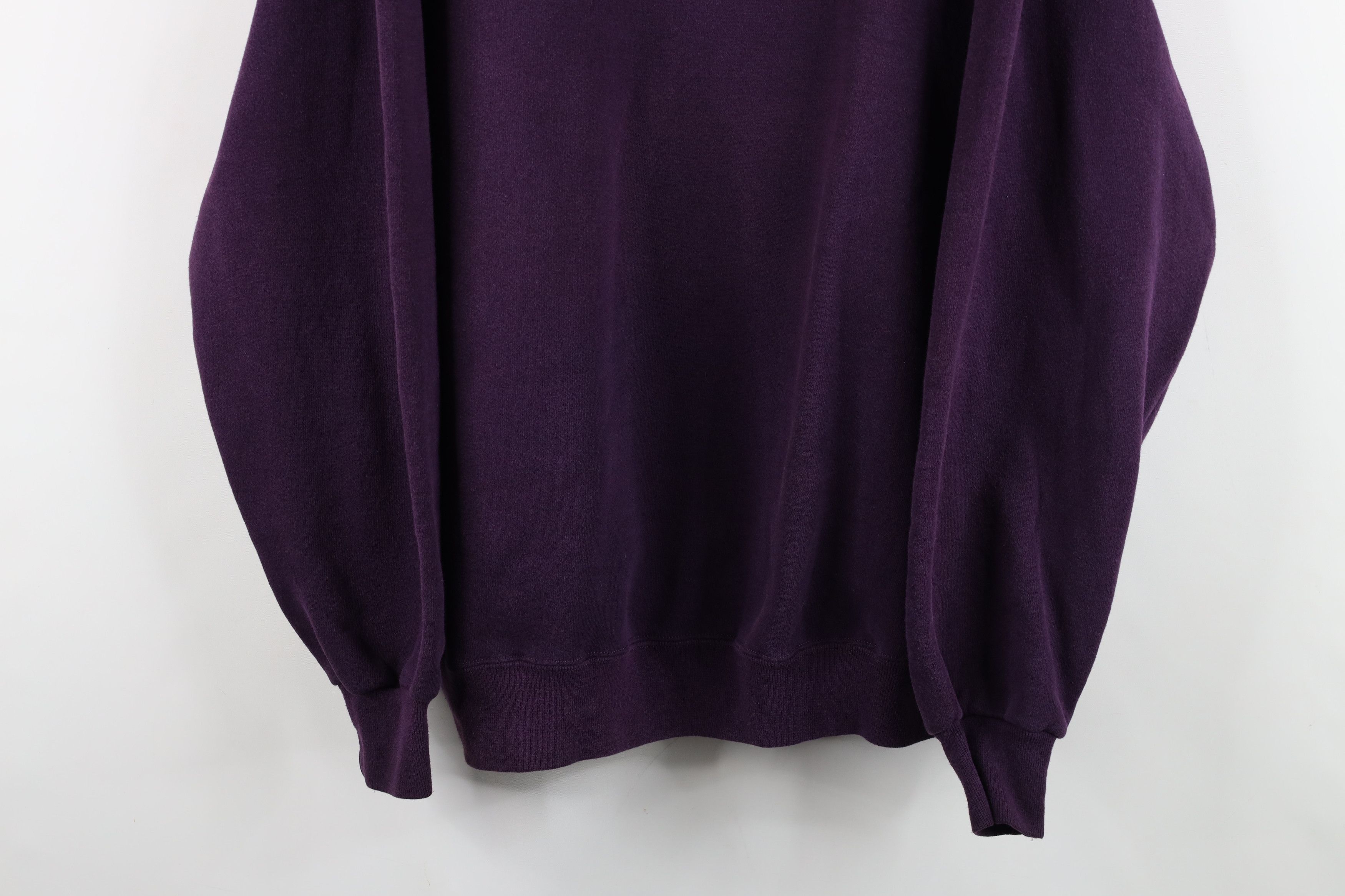 Vintage Vintage 90s Streetwear Blank Crewneck Sweatshirt Purple USA Size US XL / EU 56 / 4 - 3 Thumbnail