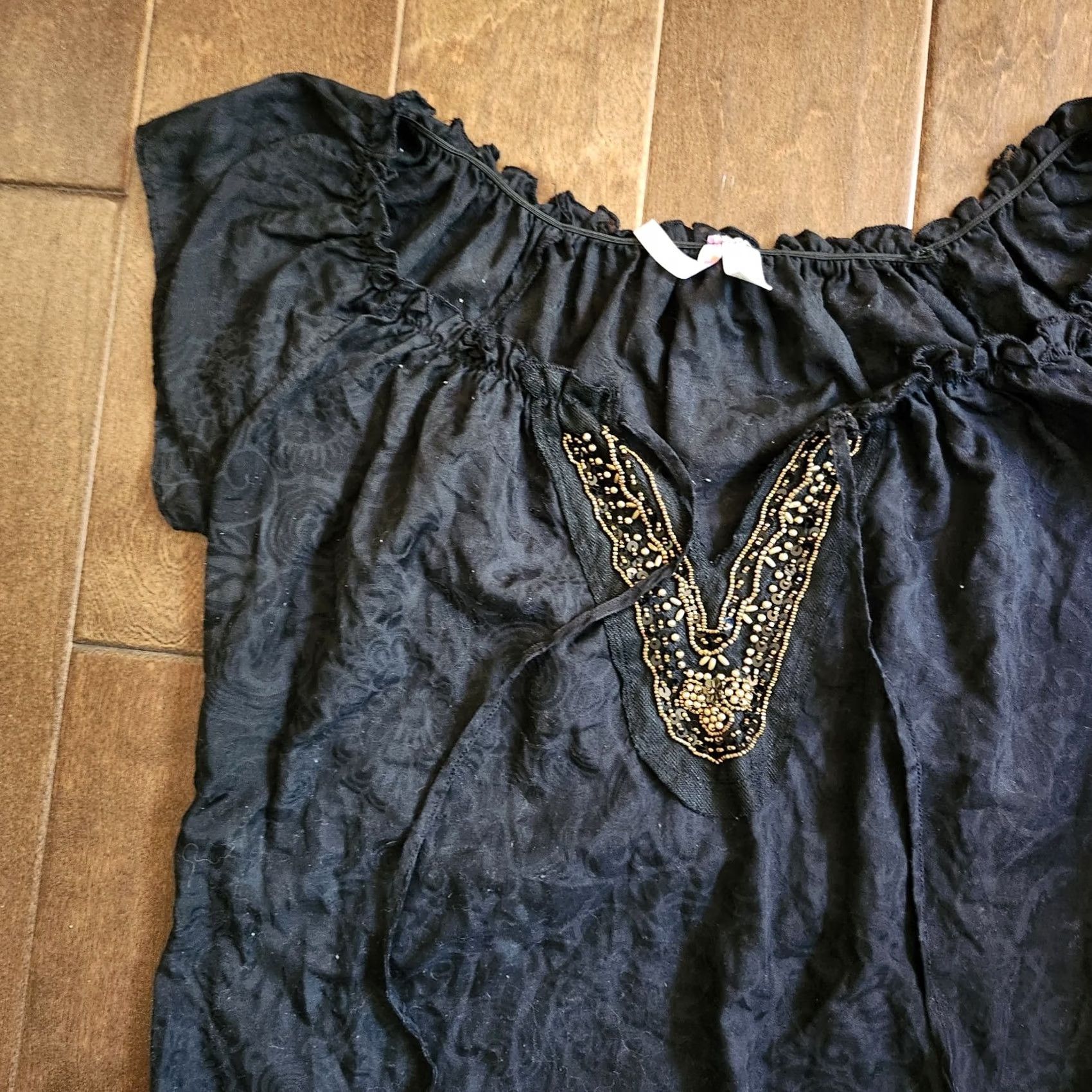 Vintage 6 Degrees Blouse L Black Women JUNIOR Floral Sleeveless Top Size Size L / US 10 / IT 46 - 3 Thumbnail