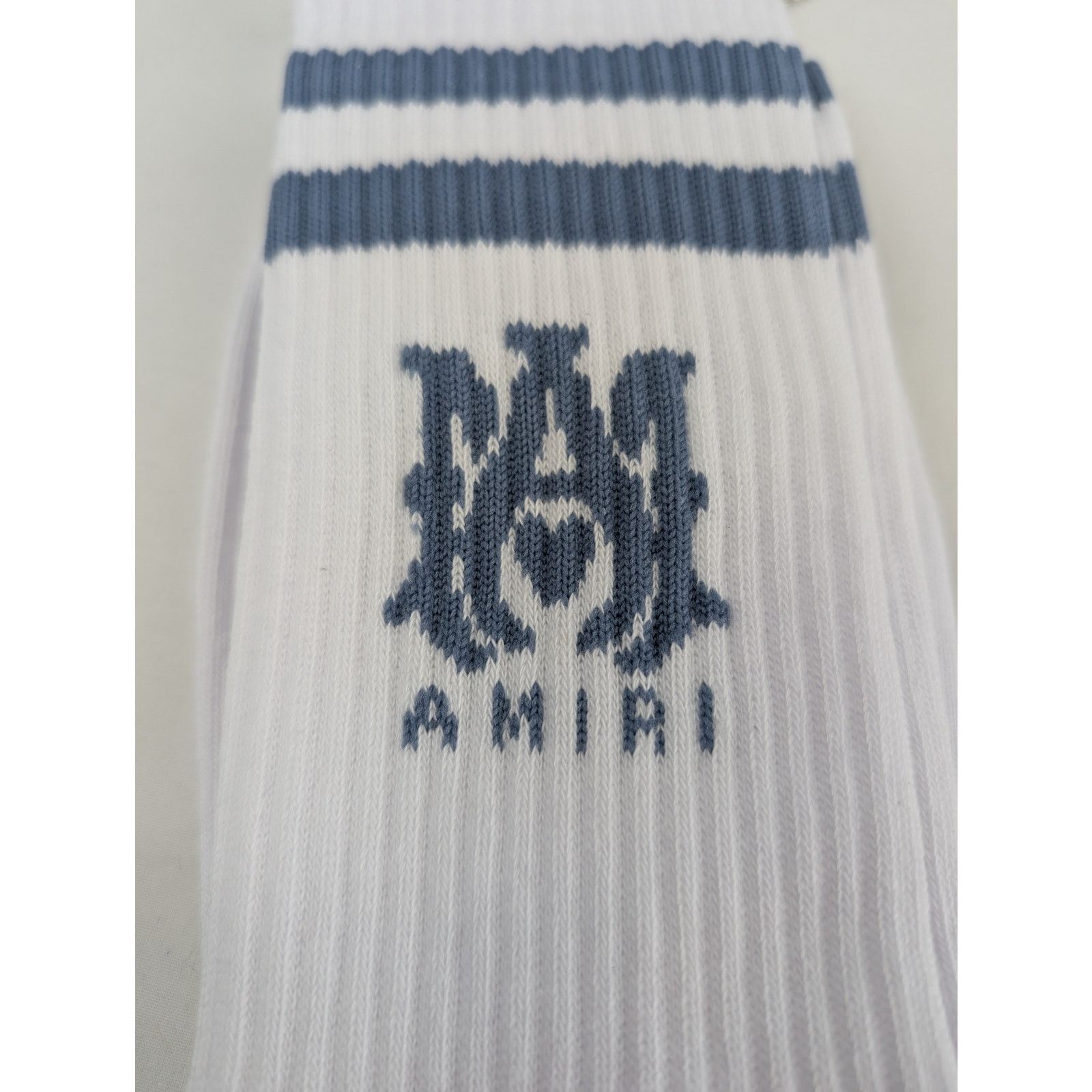 Amiri o1rshd1 Q:2 / Size: 45-46 / MA Stripe Socks White/Dusty Blue Size ONE SIZE - 6 Thumbnail