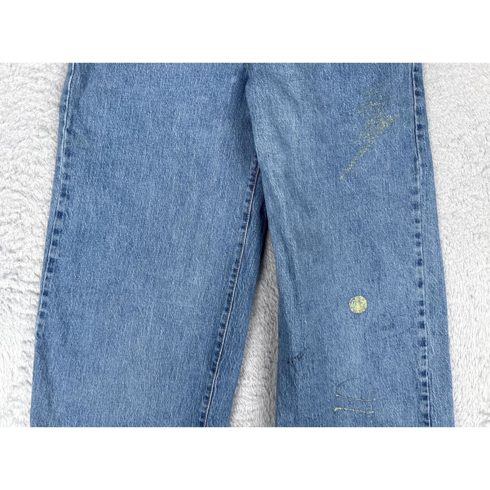 Vintage VINTAGE is not applicable; Wild Fable Jeans Womens 4 Blue High Rise Wide-Leg Crop Glitter Denim 90s Pockets 5-Pocket Design Zip Fly Size 27" / US 4 / IT 40 - 3 Thumbnail
