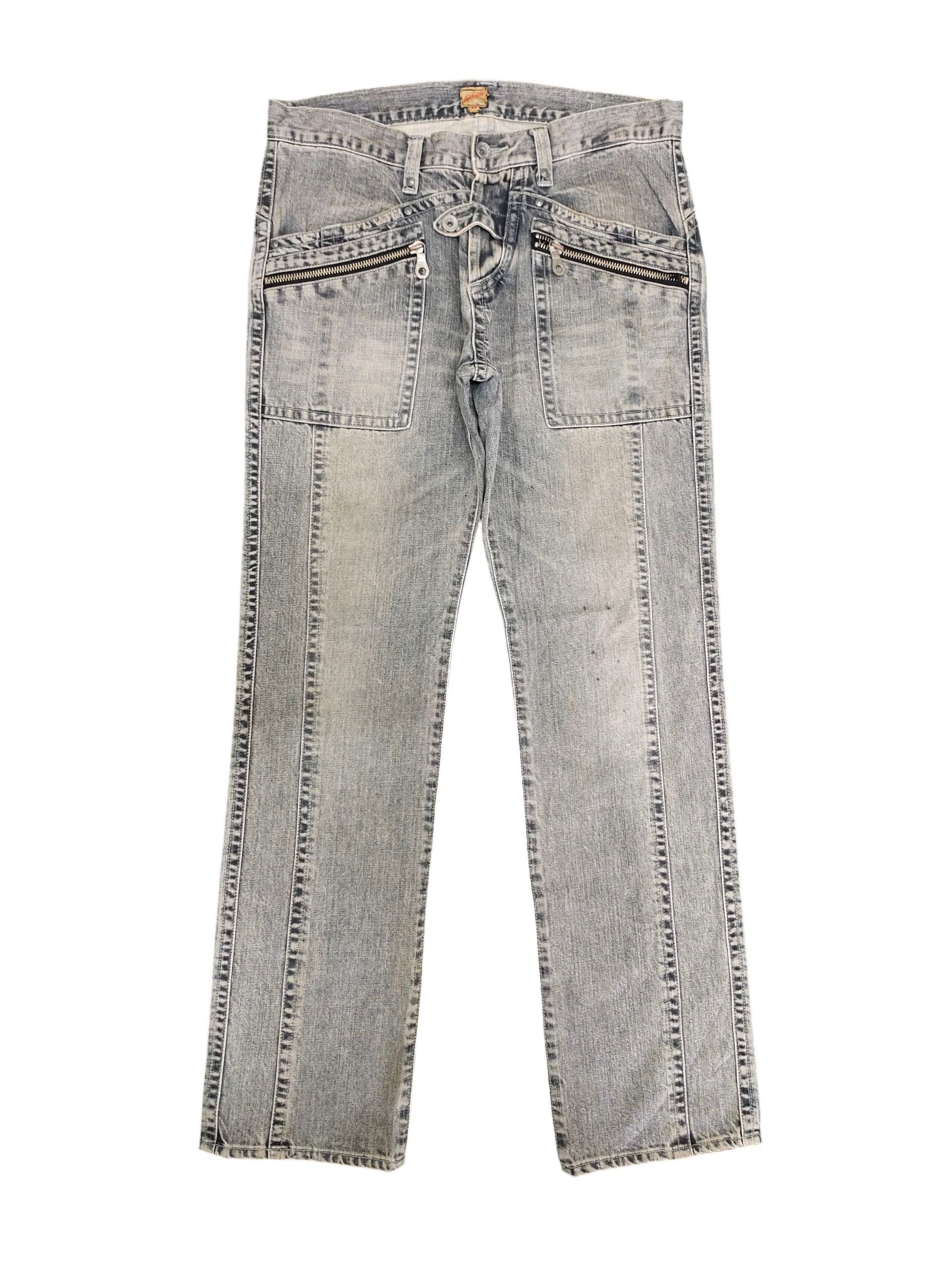 JACKROSE Japanese Brand Jackrose Multi Zipper Pocket Denim Jeans Size US 33 - 1 Thumbnail