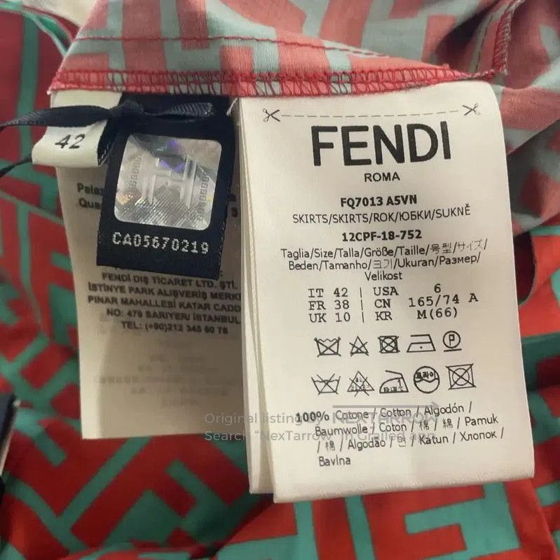 Fendi Fendi Colorful Cotton Midi Skirt for Women . Size 31" - 4 Thumbnail